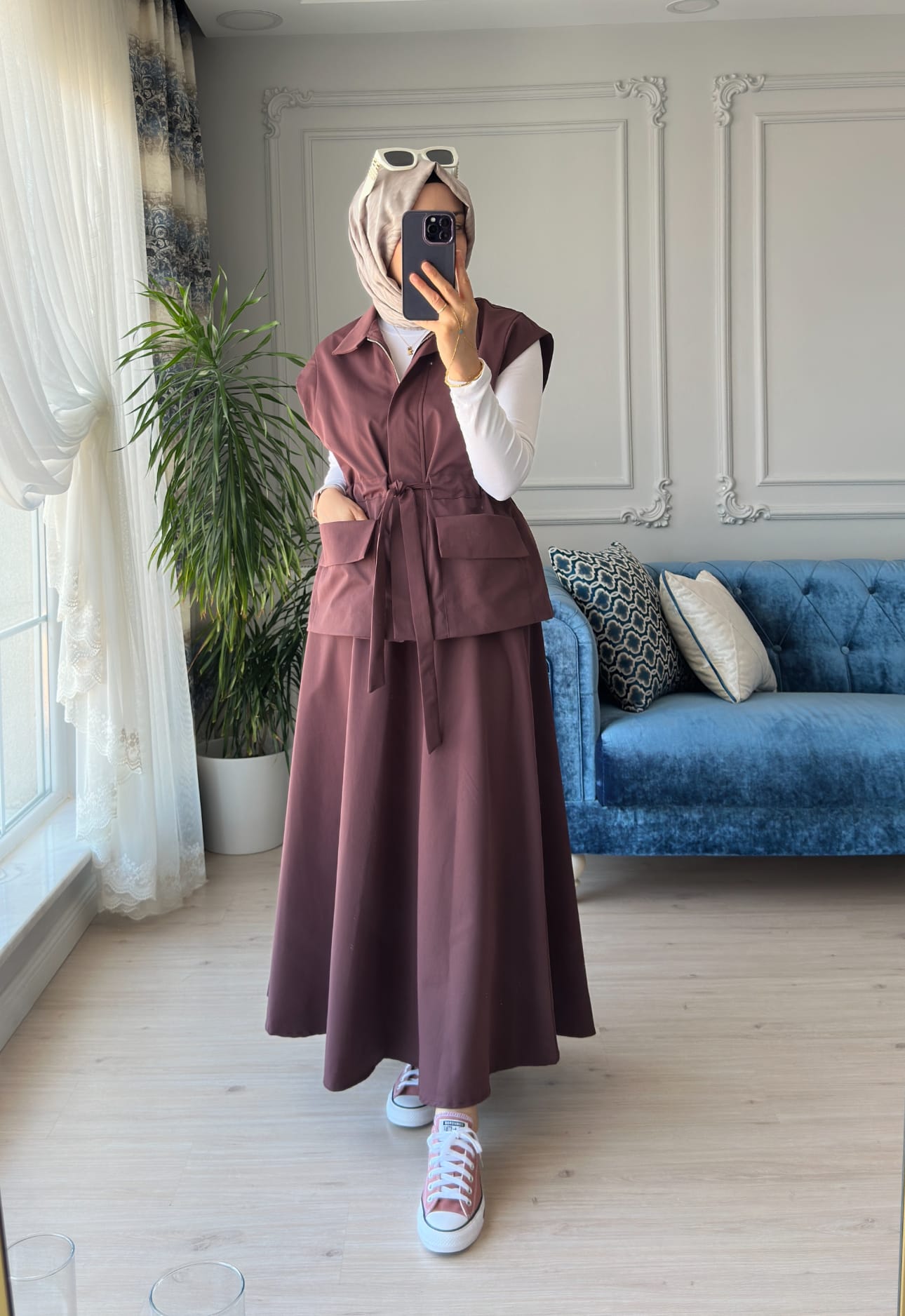 Nora Yelekli Takım Bordo