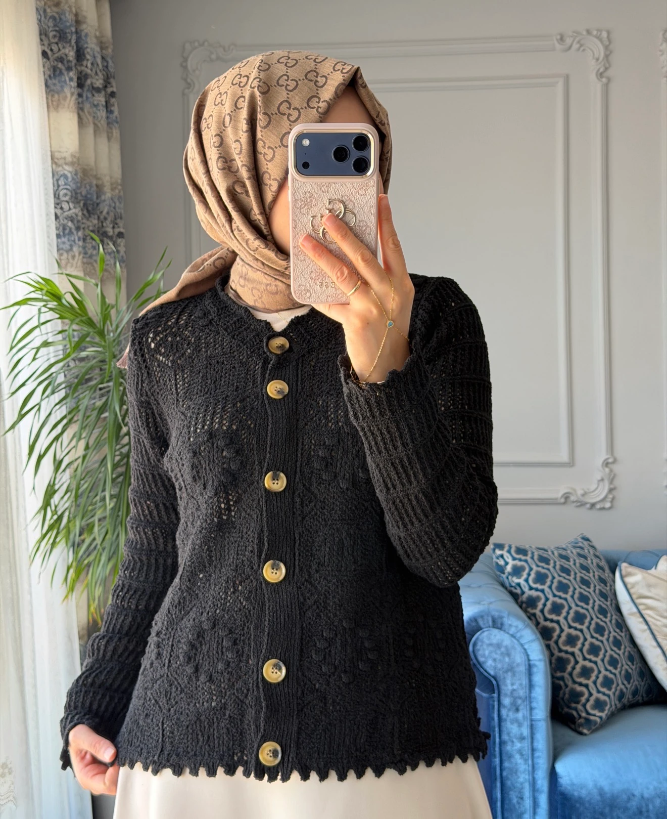 Düğmeli Hırka Siyah