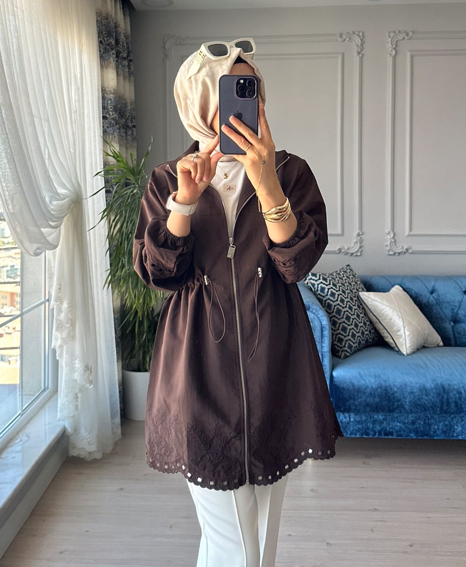 Helen Nakışlı Ceket Acıkahve