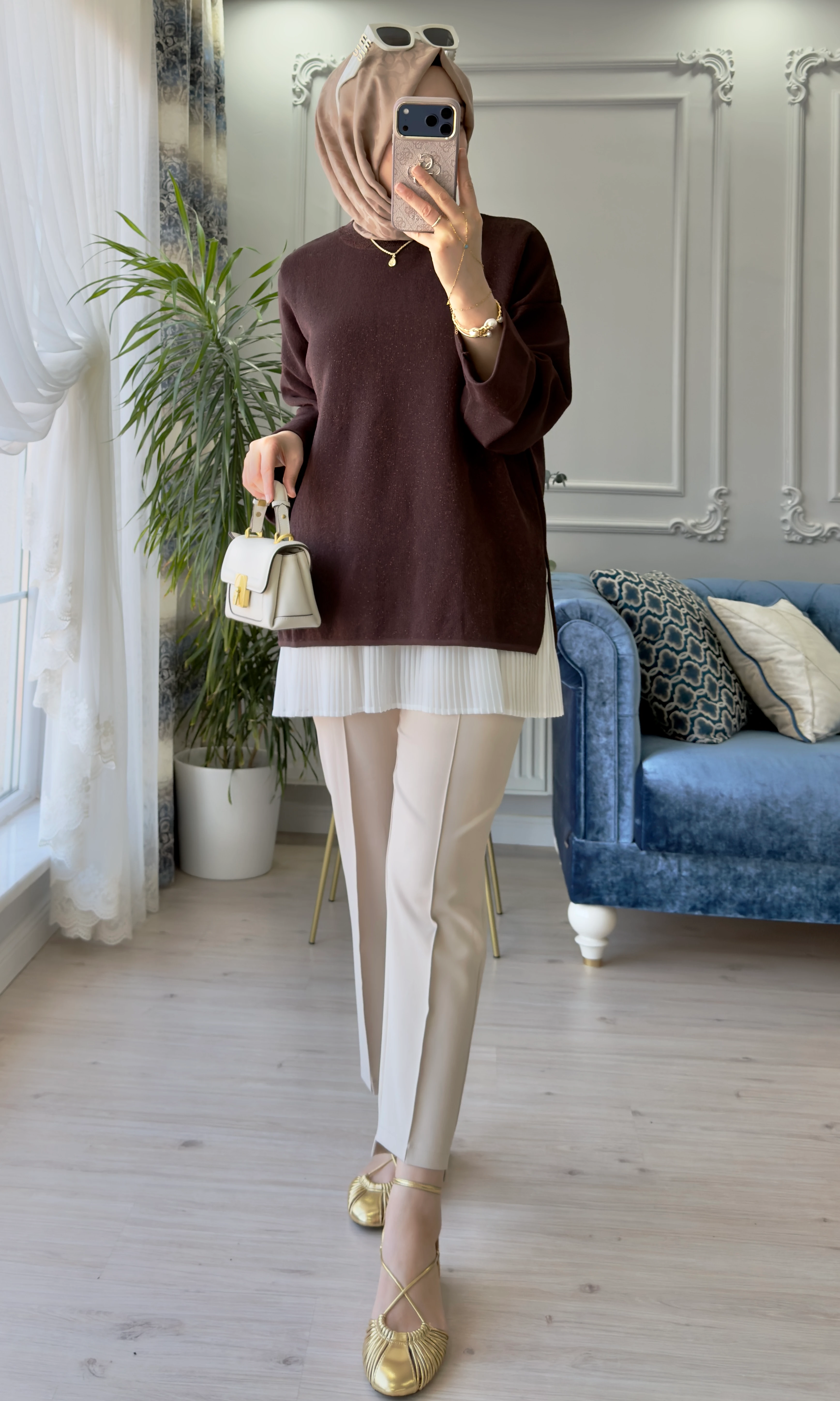 Vera Merserize Tunik Kahve