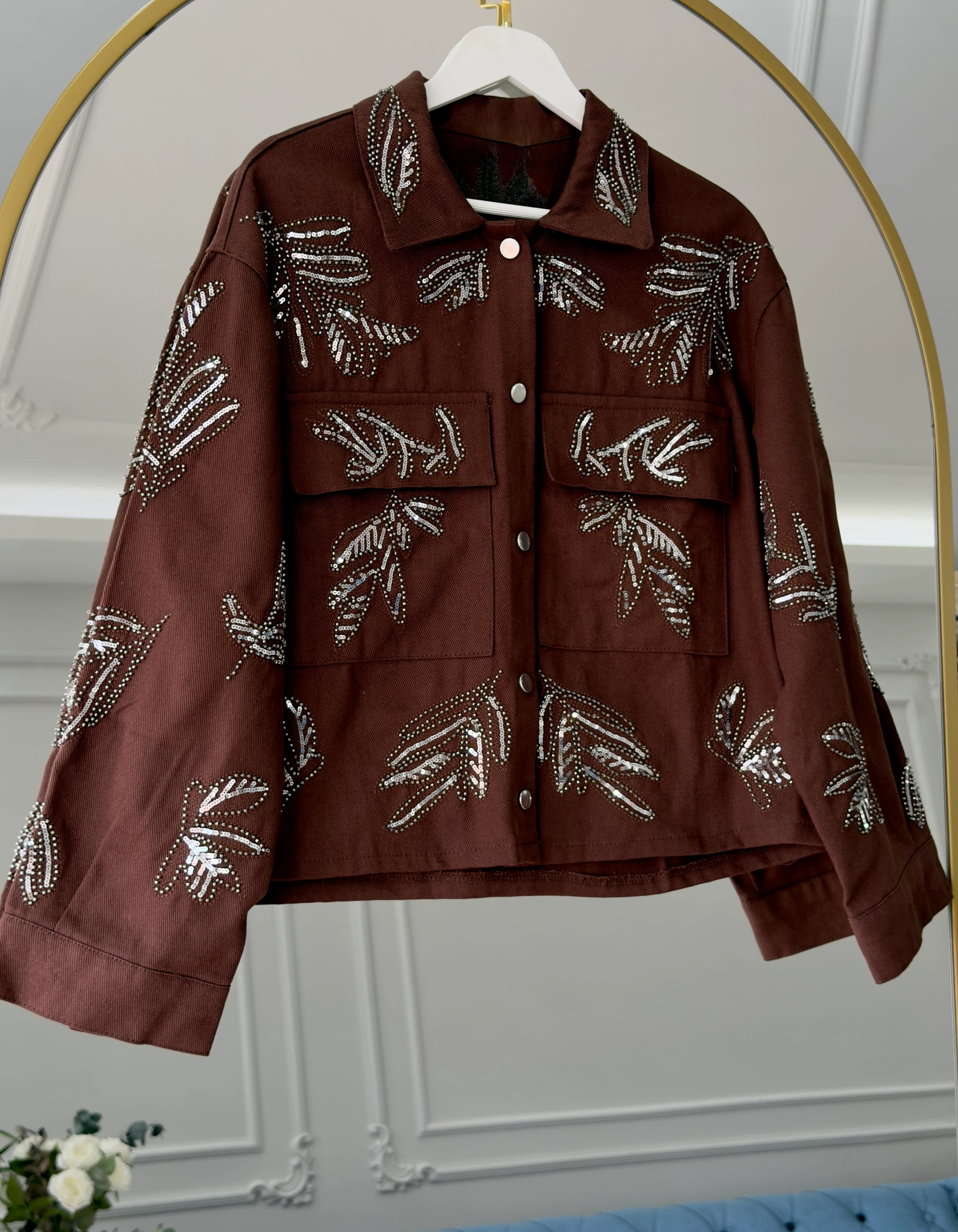 Pul İşlemeli Ceket Kahve 