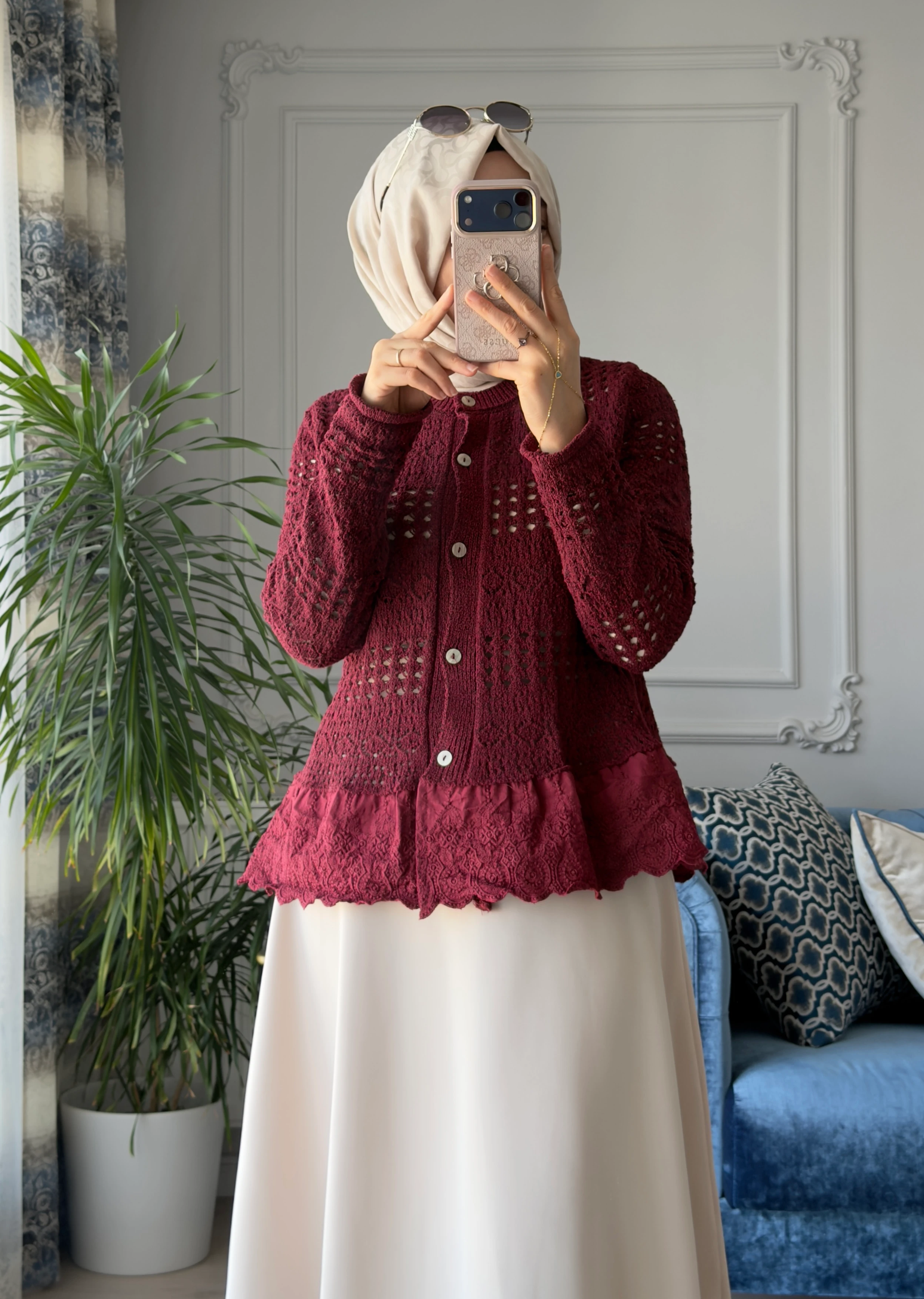 Fistolu Hırka Bordo