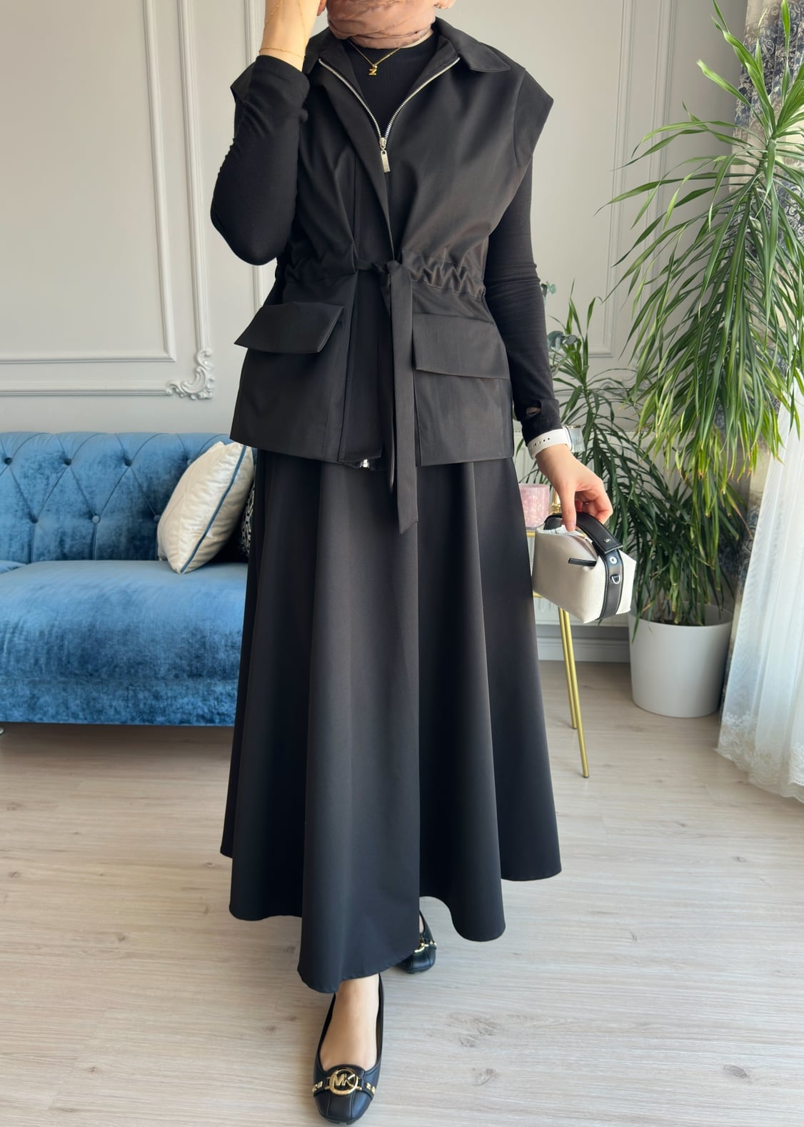 Nora Yelekli Takım Siyah