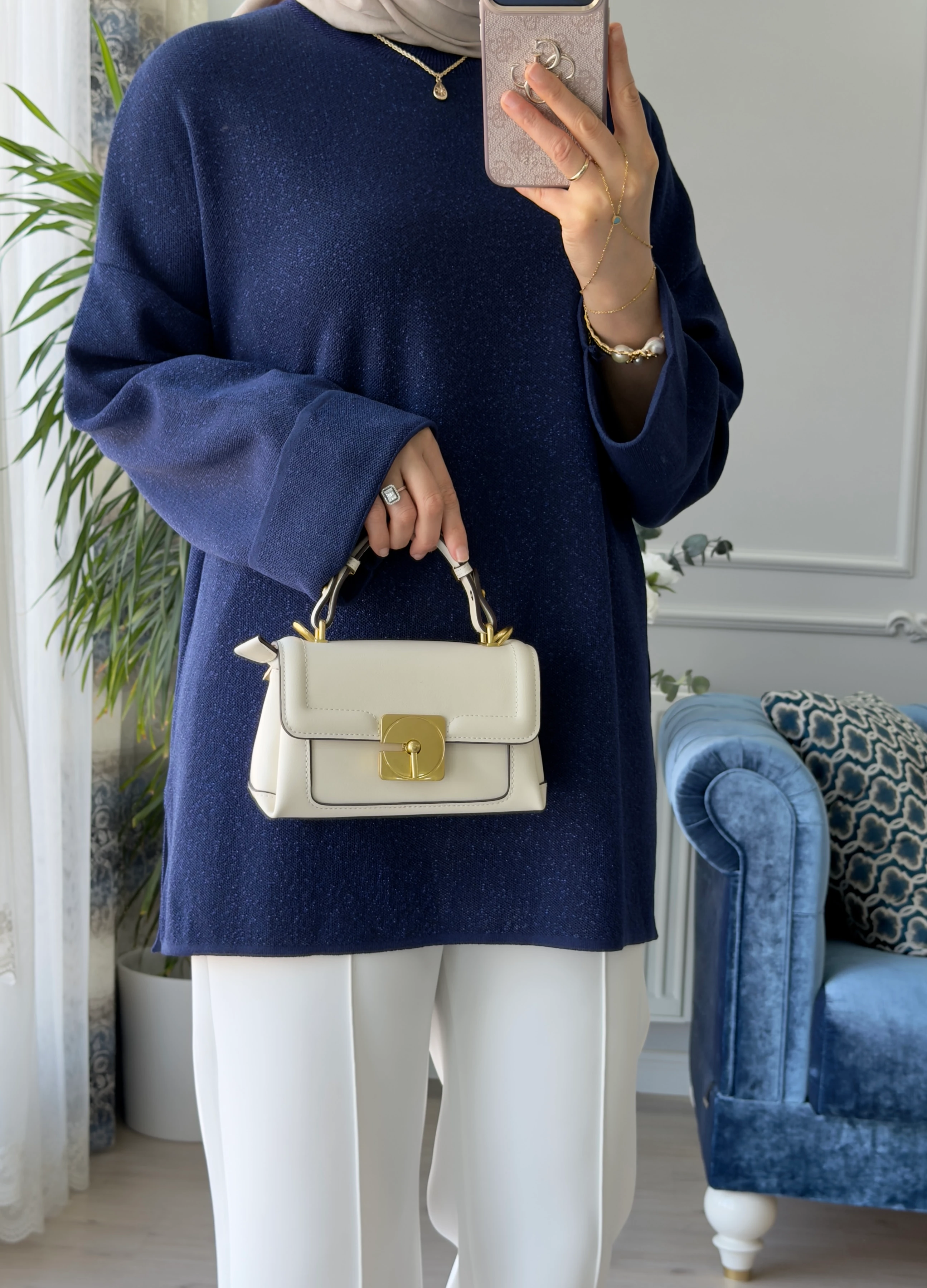 Vera Merserize Tunik Lacivert