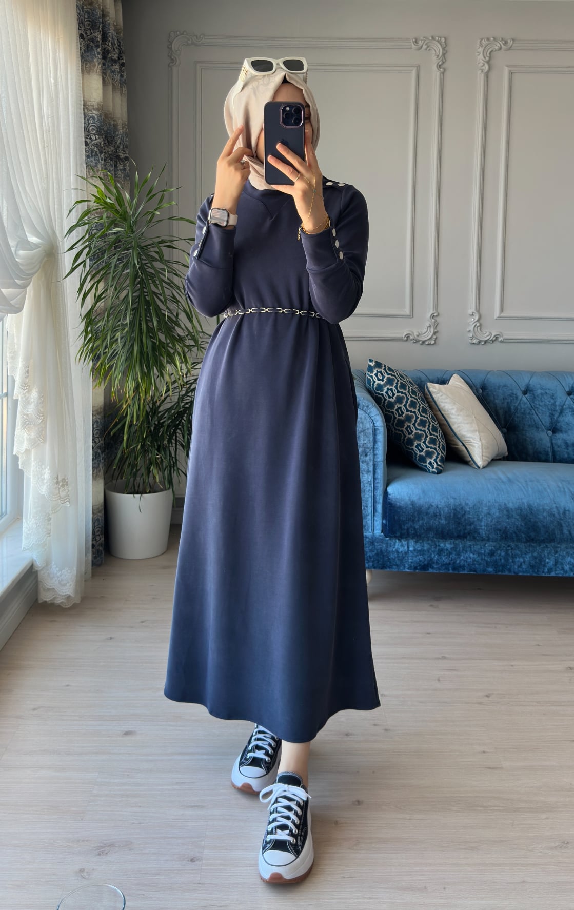 Elisa Modal Elbise Lacivert