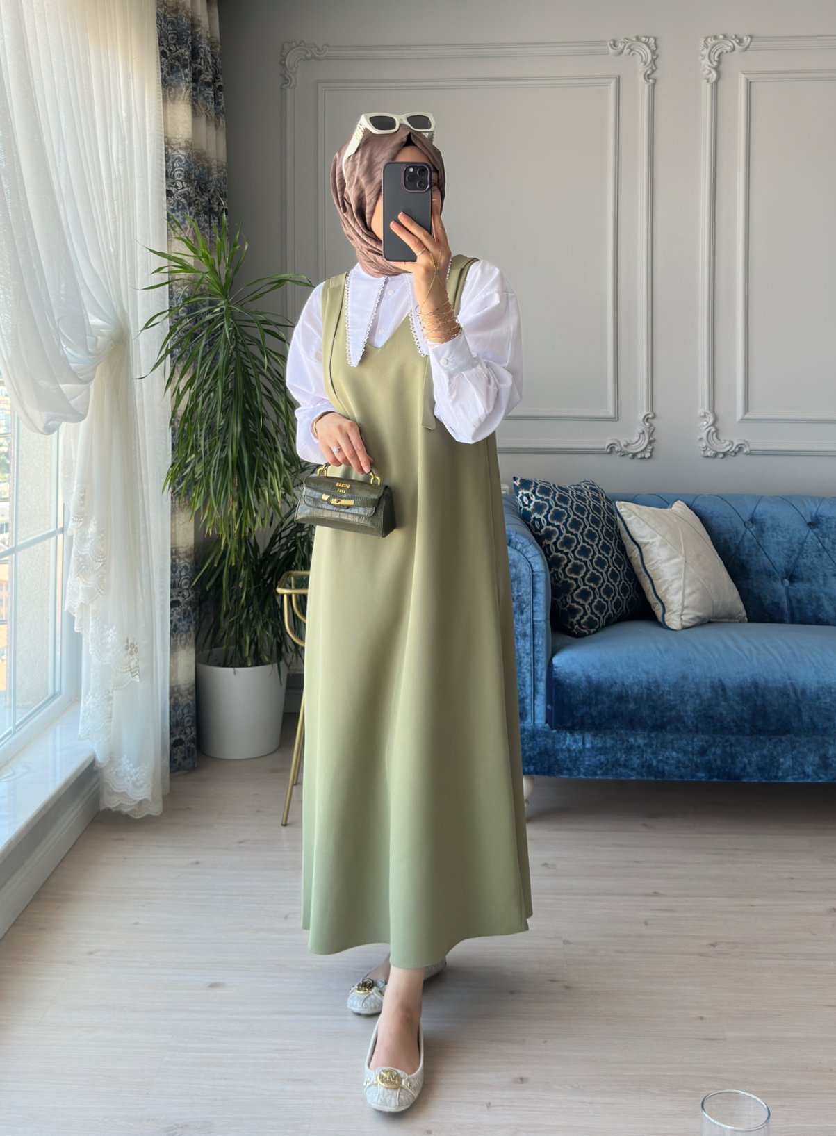 Krep Yelek Olive