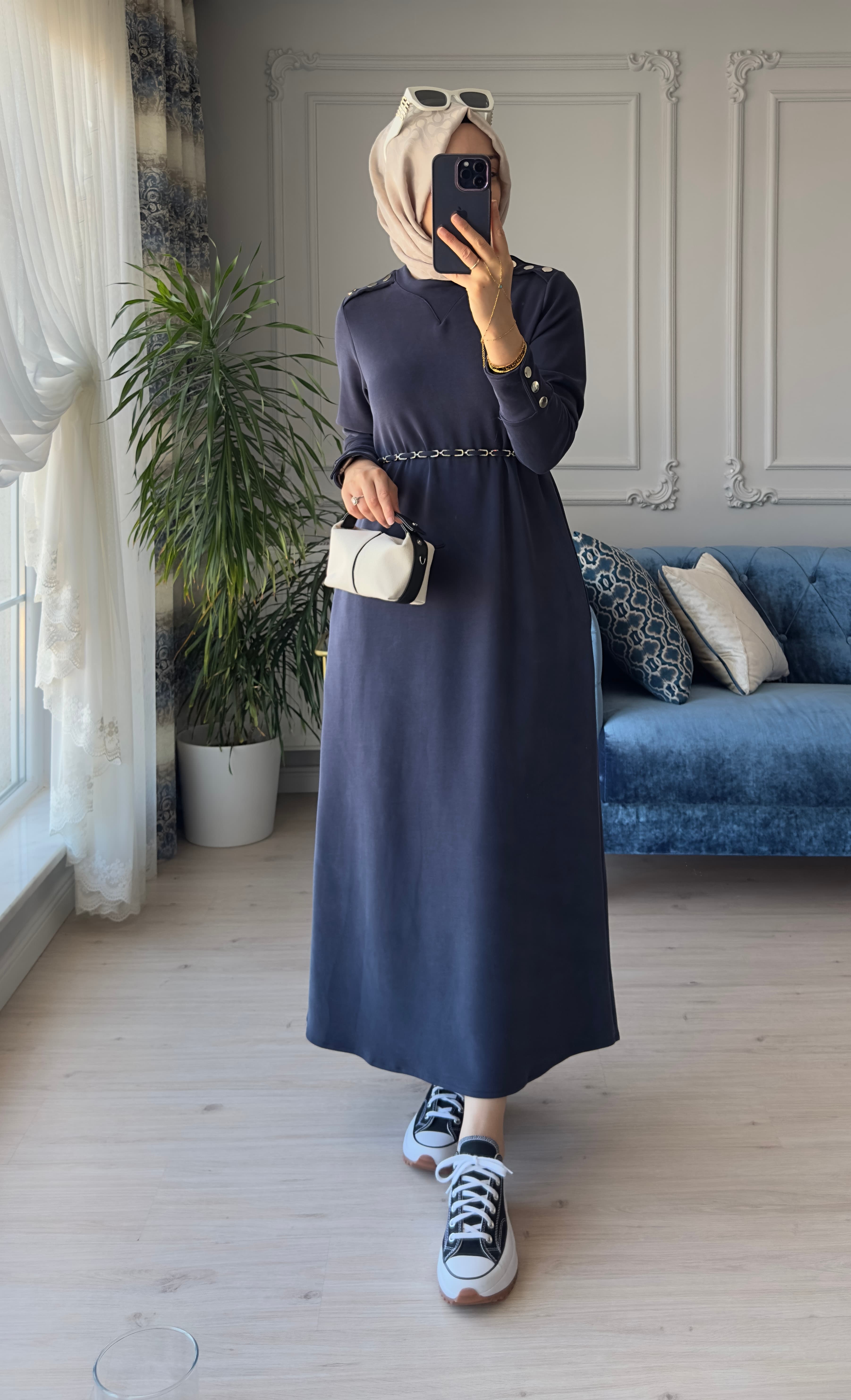 Elisa Modal Elbise Lacivert