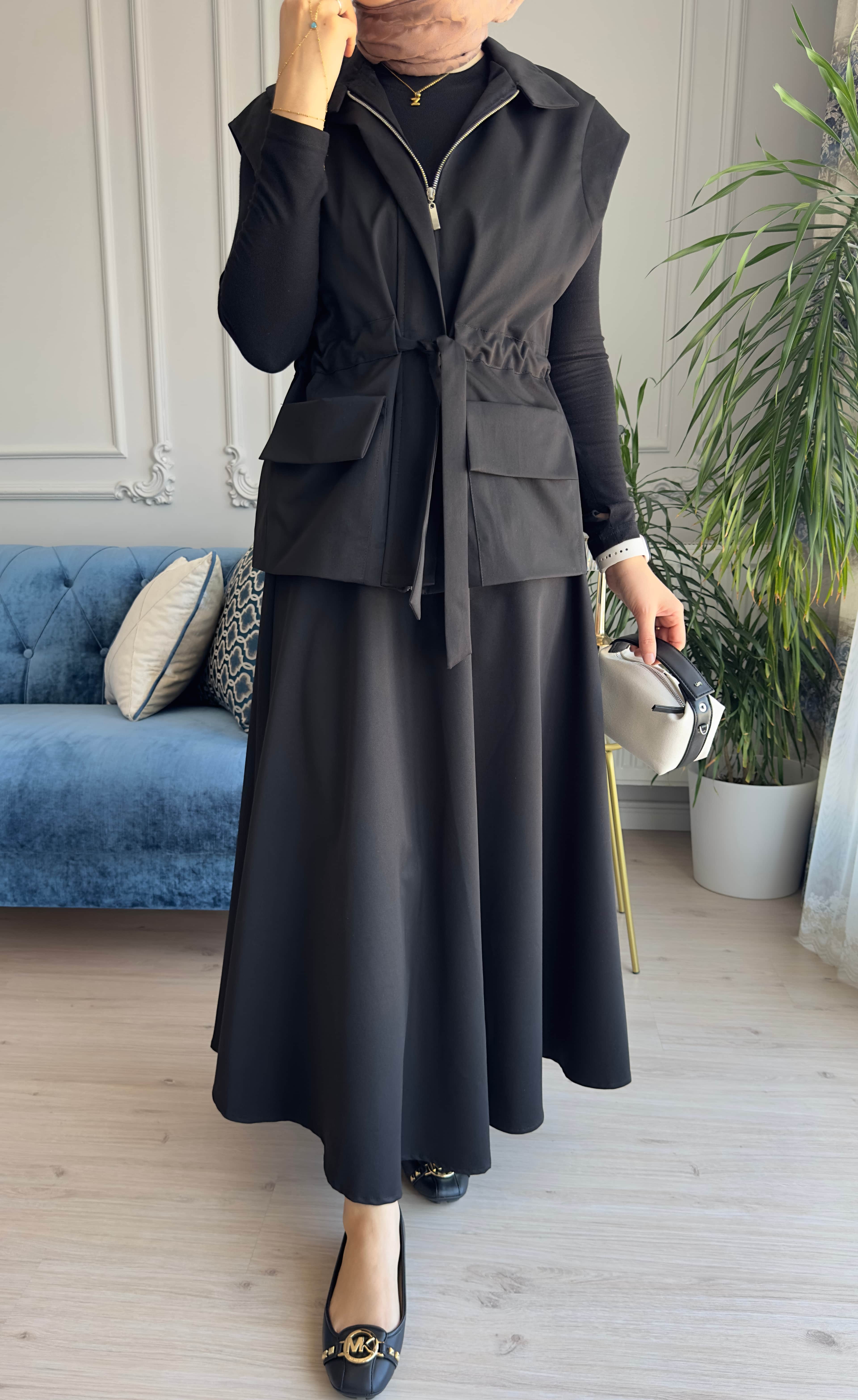 Nora Yelekli Takım Siyah
