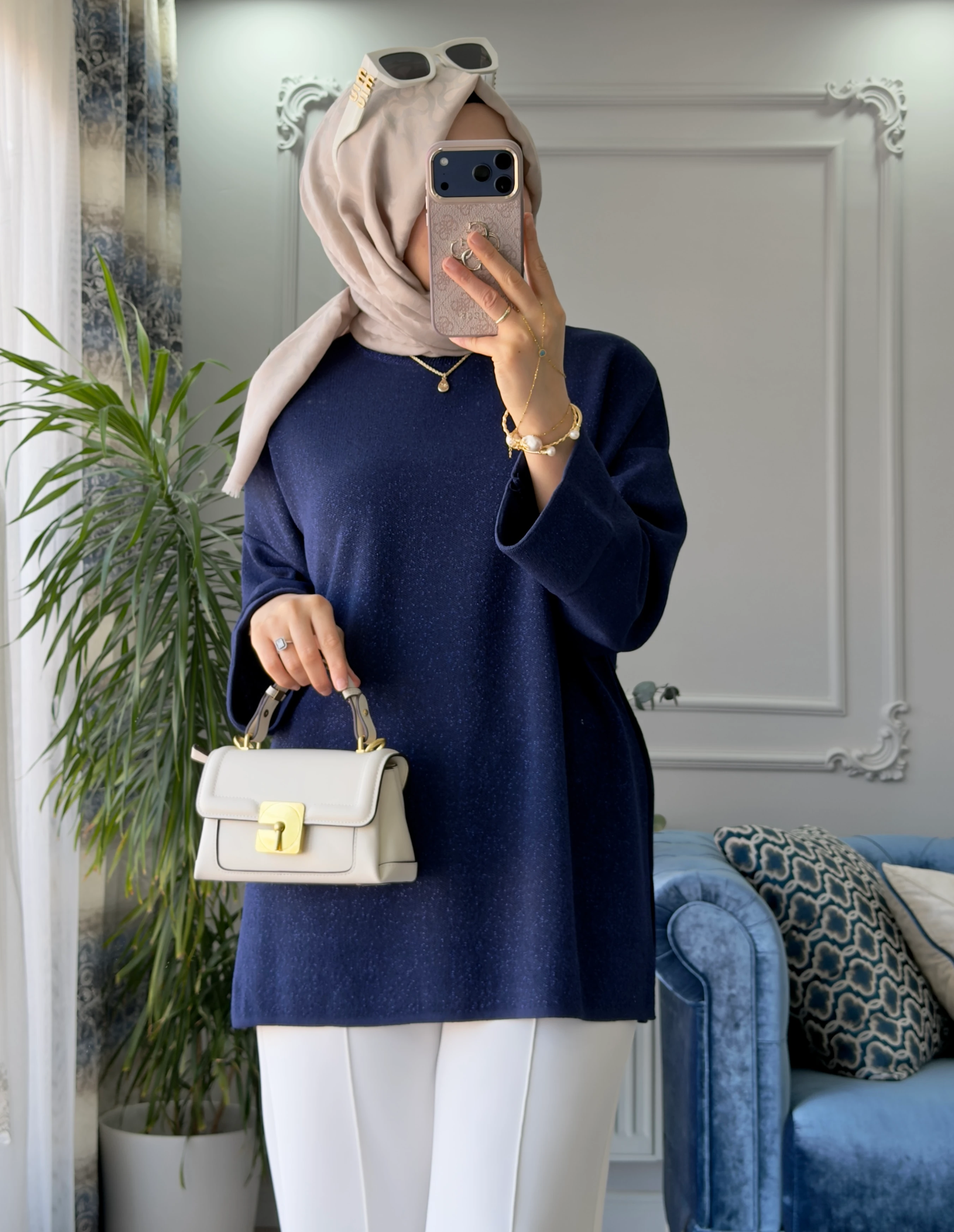 Vera Merserize Tunik Lacivert