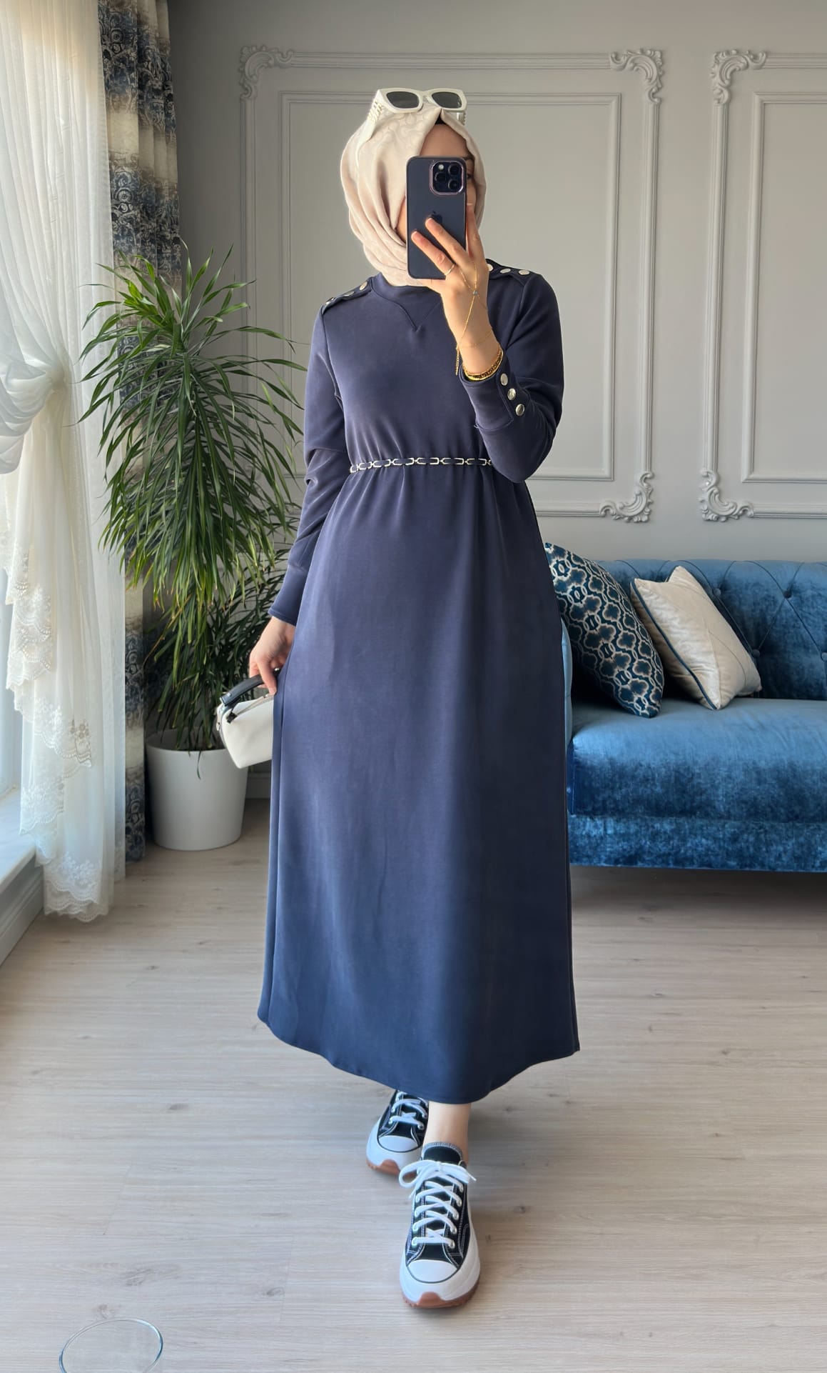 Elisa Modal Elbise Lacivert