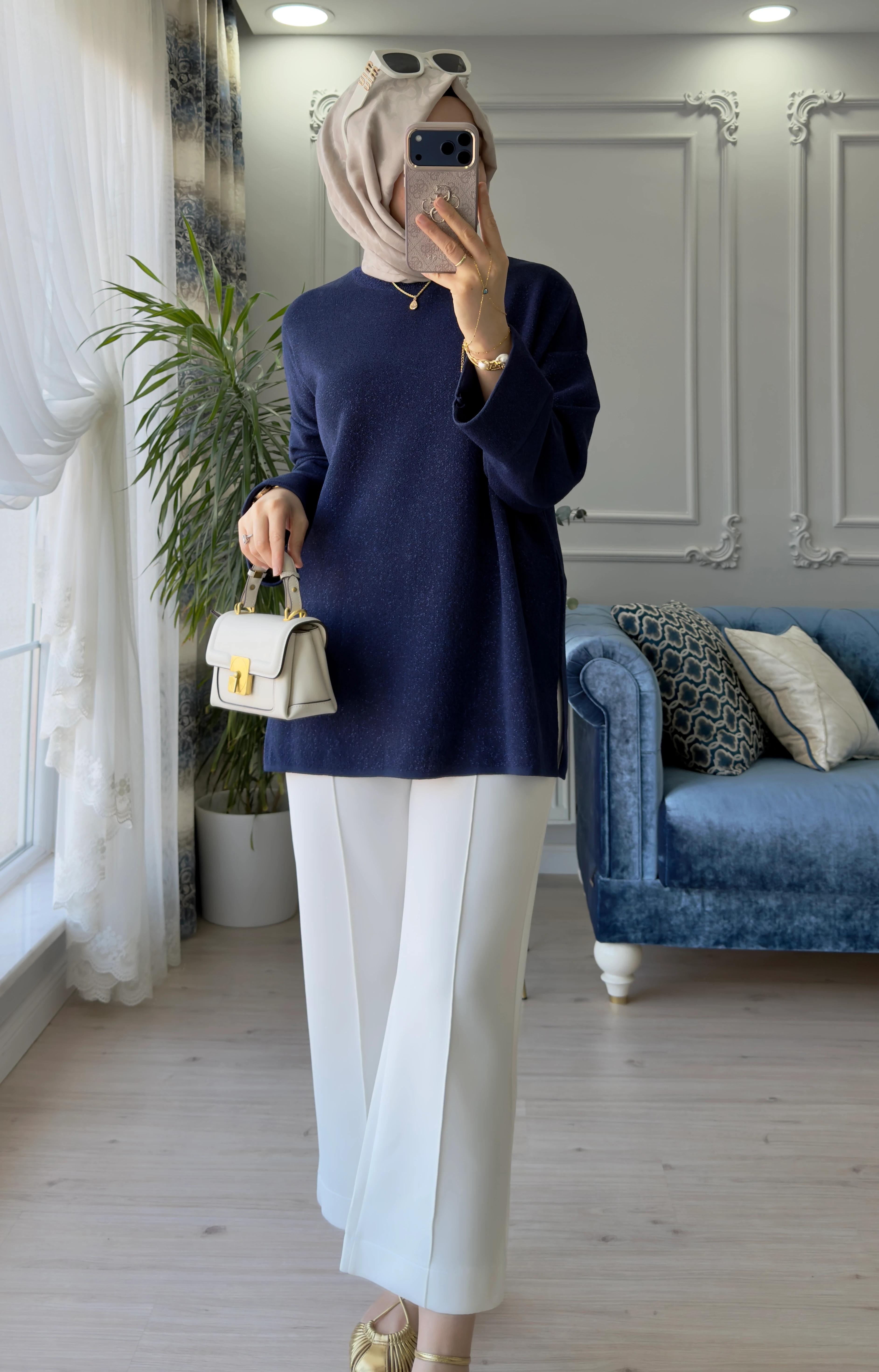 Vera Merserize Tunik Lacivert