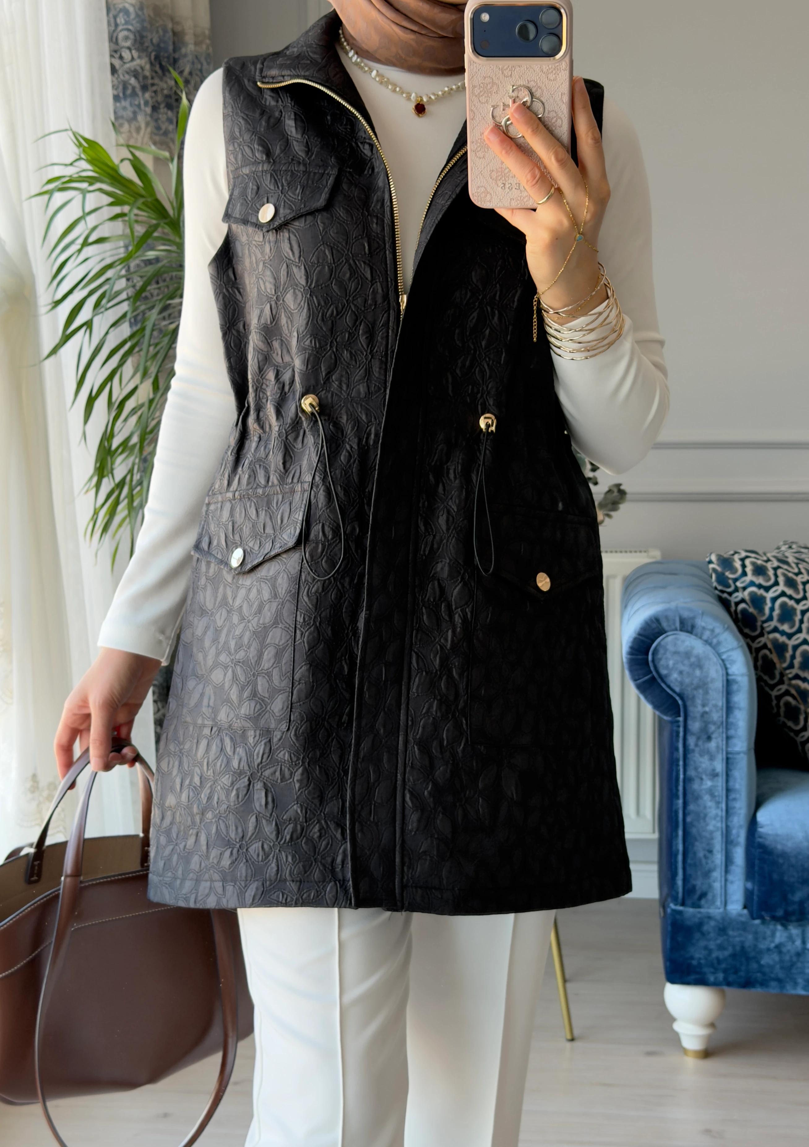 Kapitone Yelek Siyah