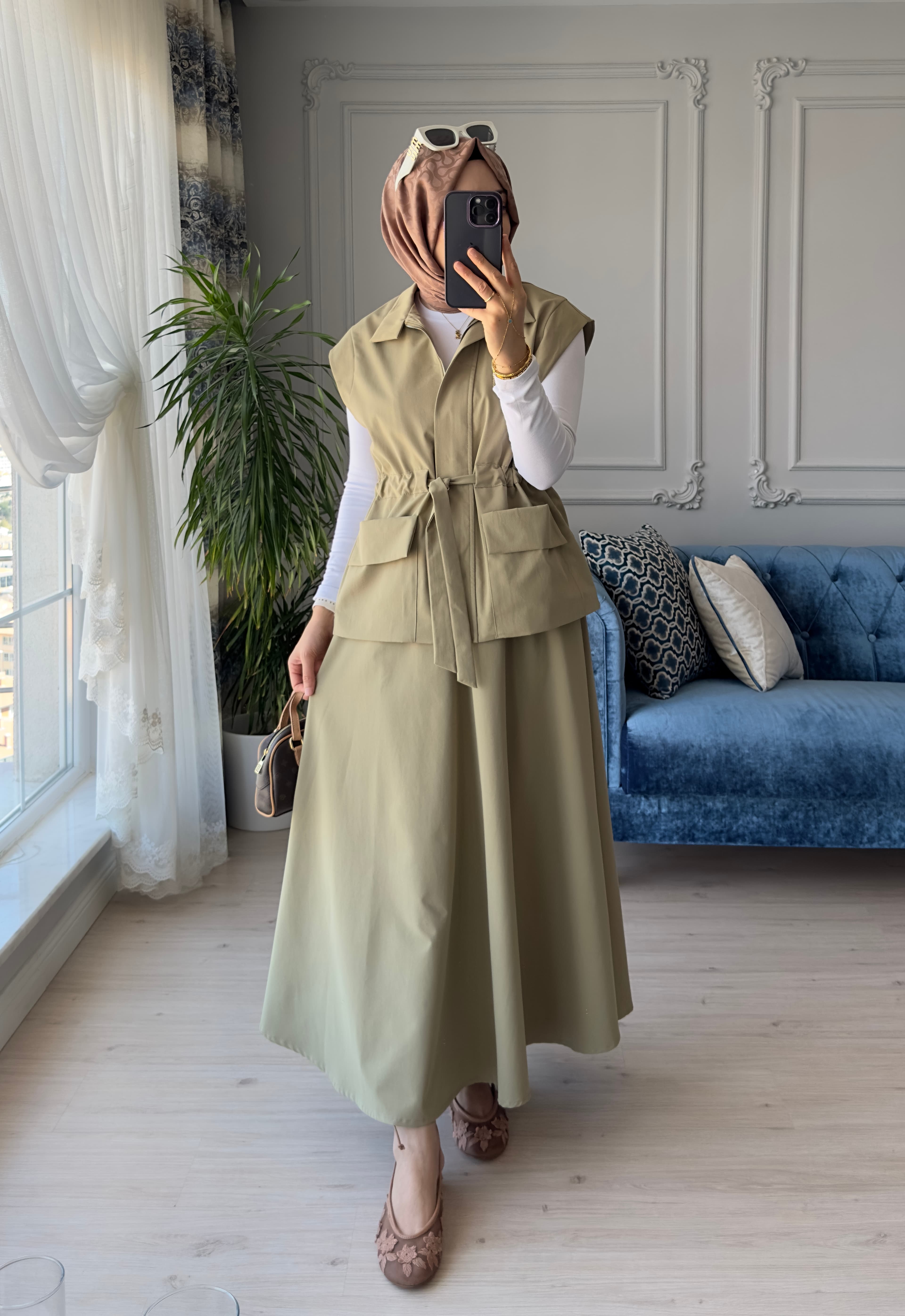 Nora Yelekli Takım Olive 