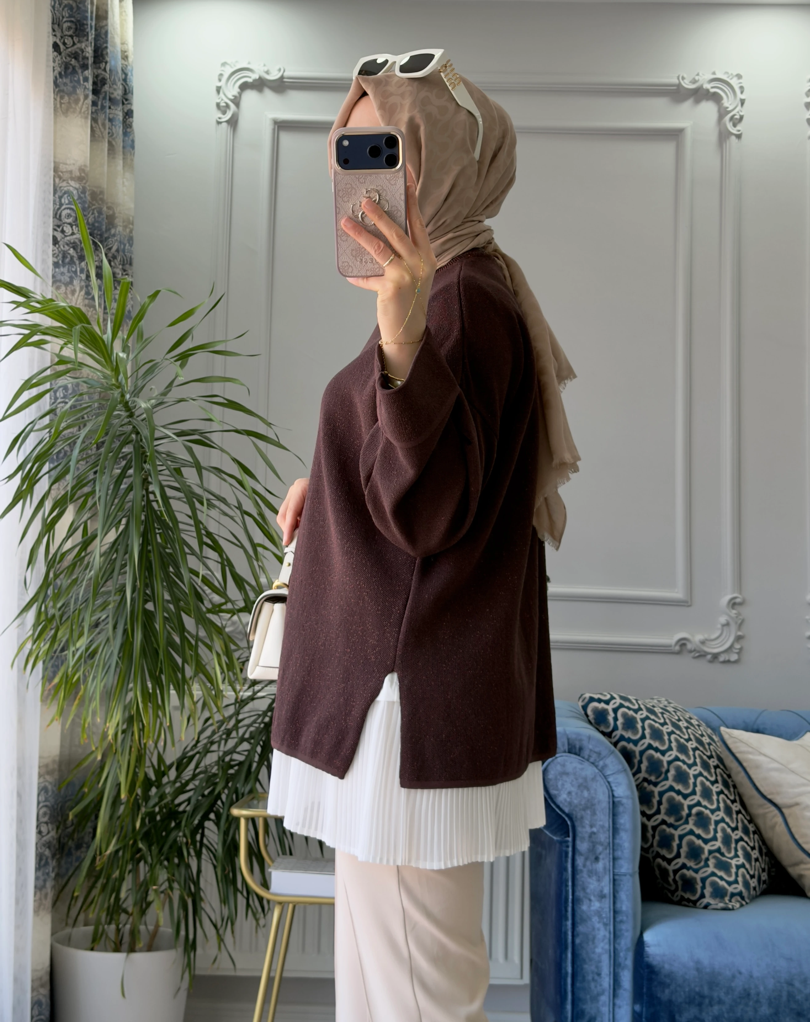 Vera Merserize Tunik Kahve