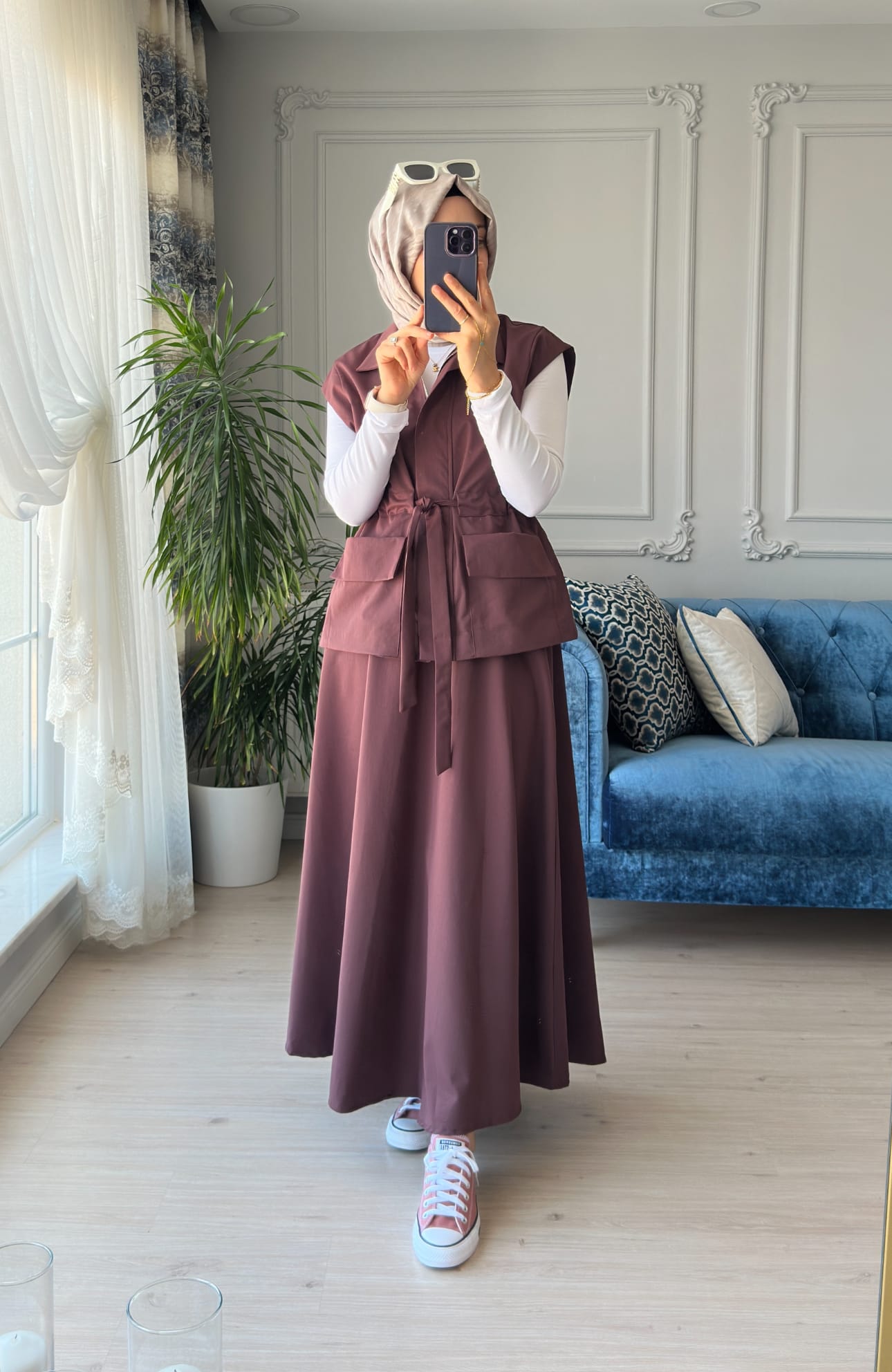 Nora Yelekli Takım Bordo