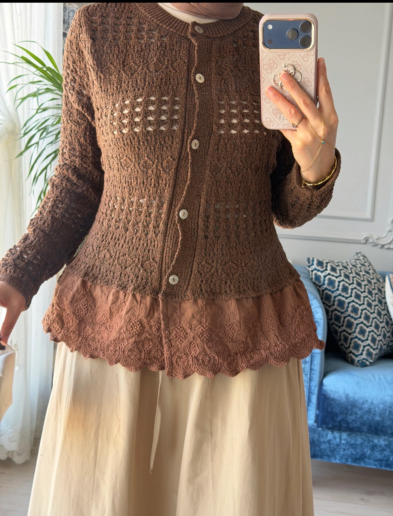 Fistolu Hırka Kahve 