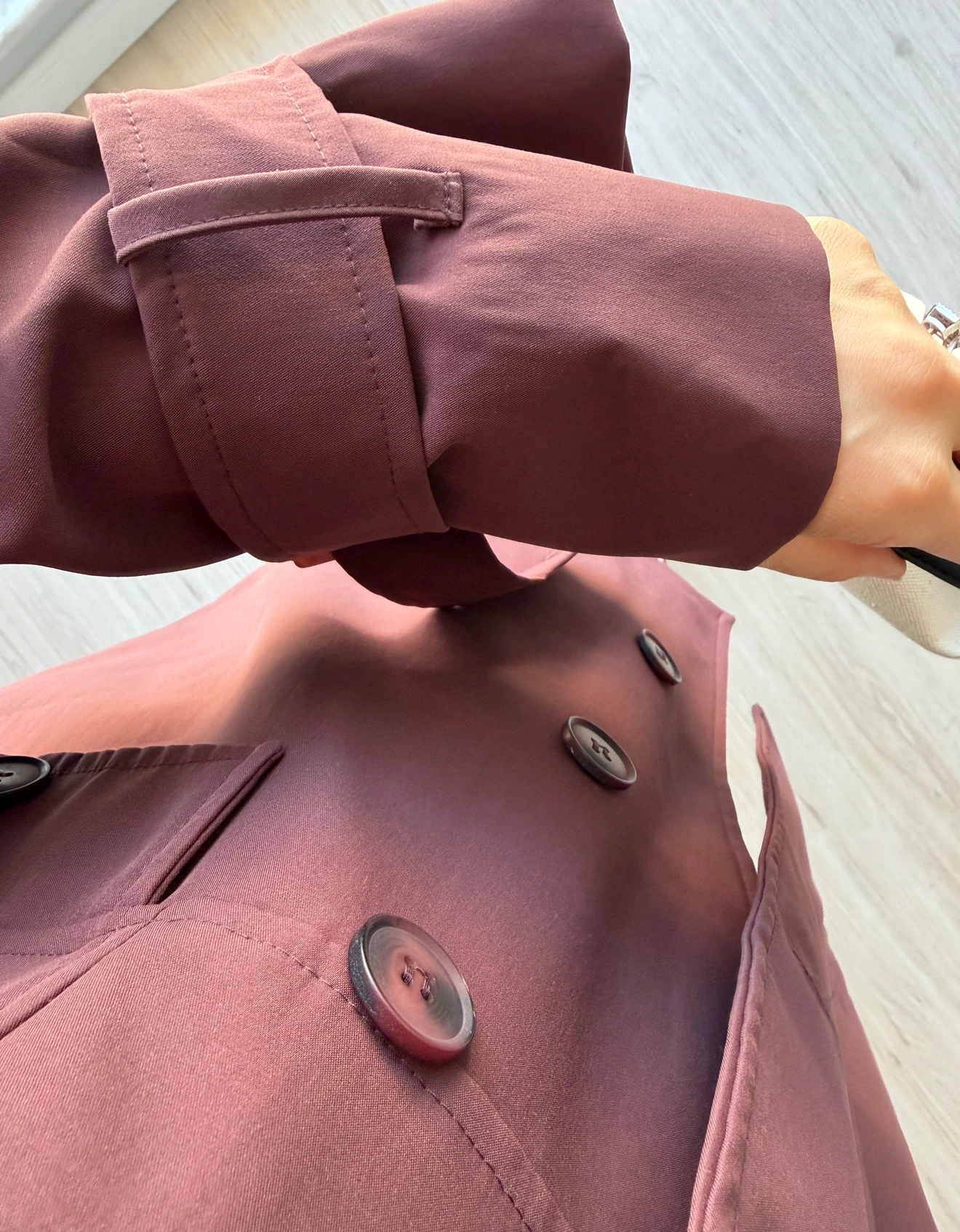 Amanda Kısa Trençkot Bordo