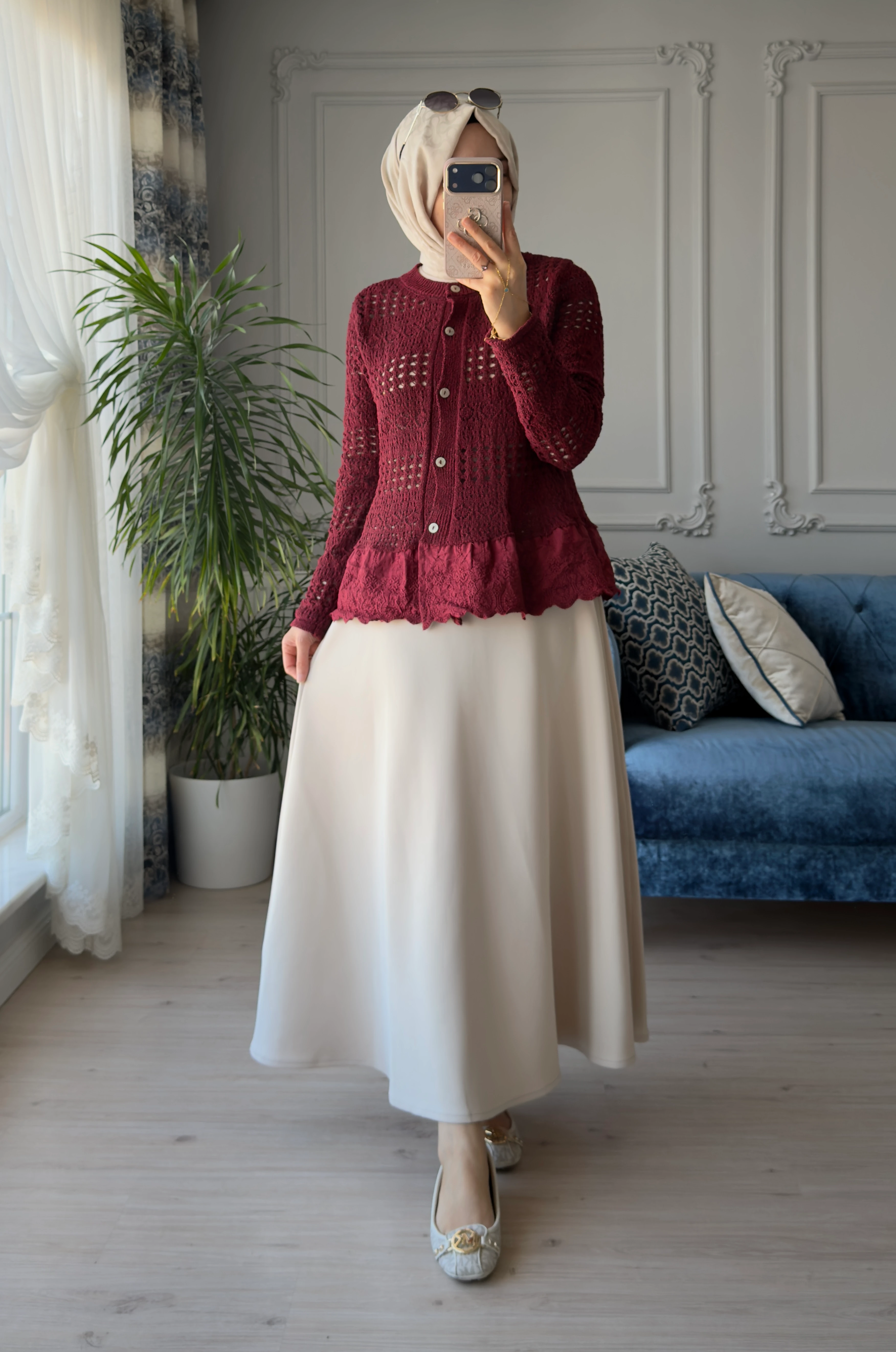 Fistolu Hırka Bordo