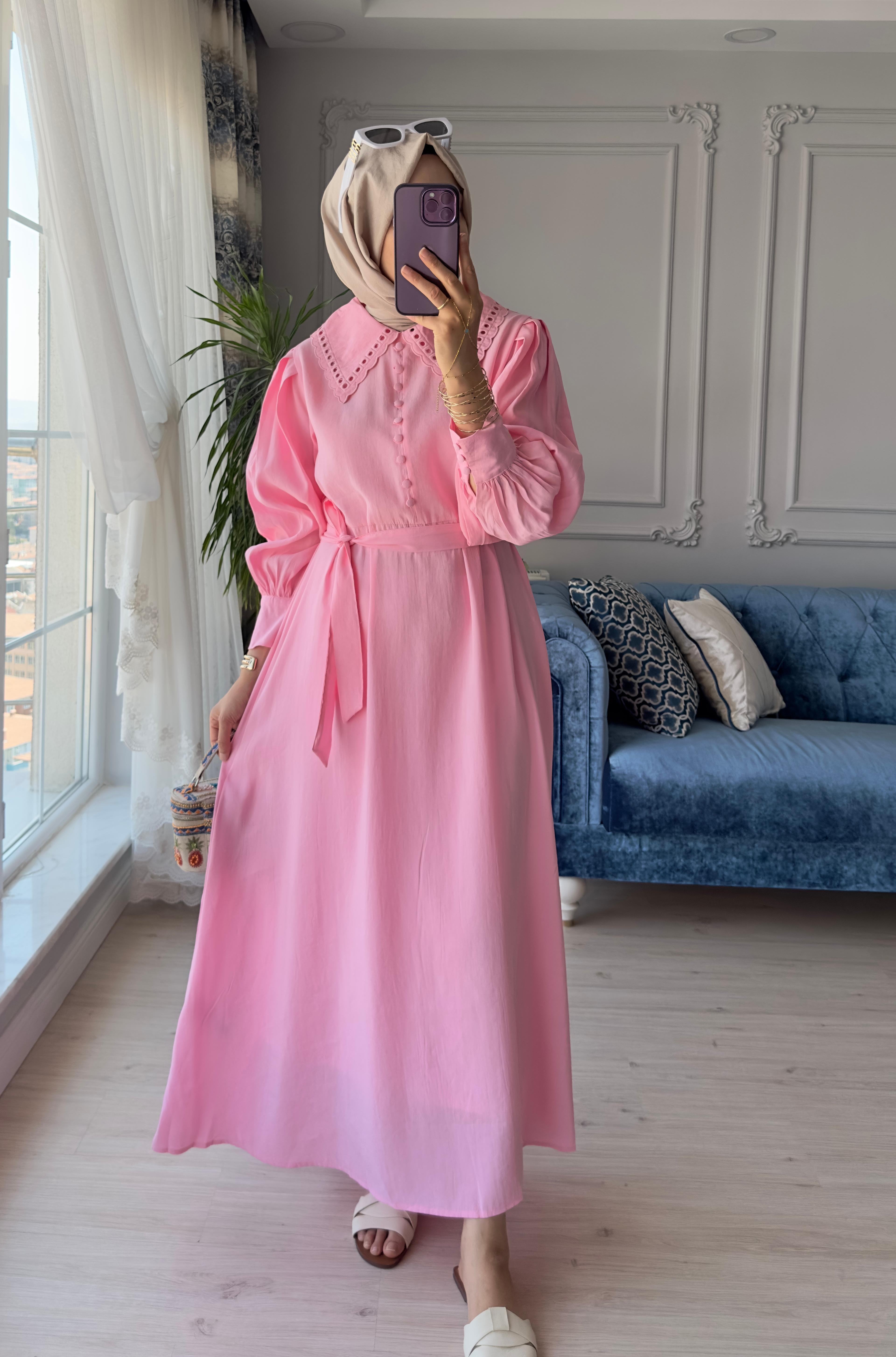 Hazel Elbise Pembe