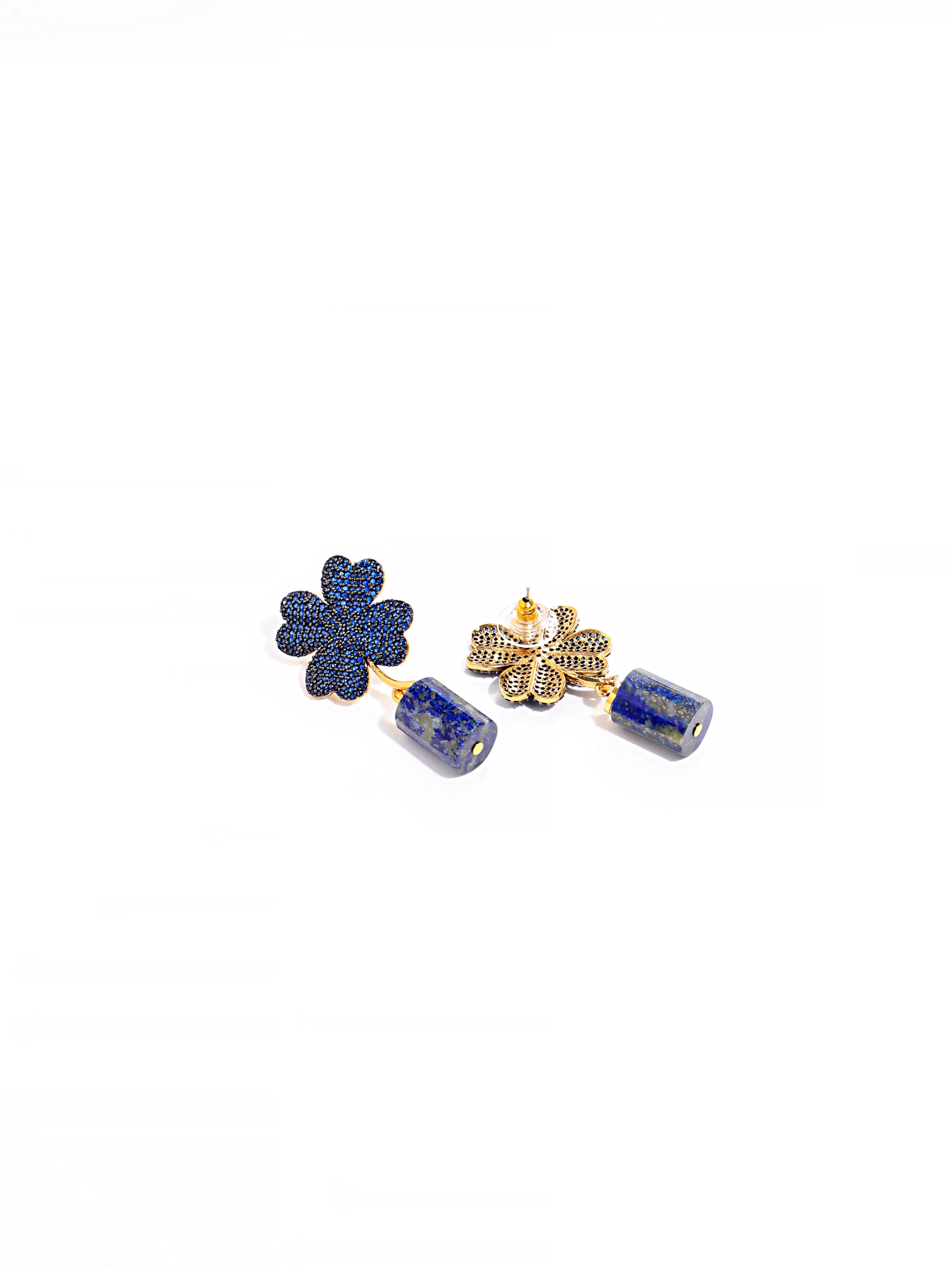 Lapis Taşı Çiçek Küpe