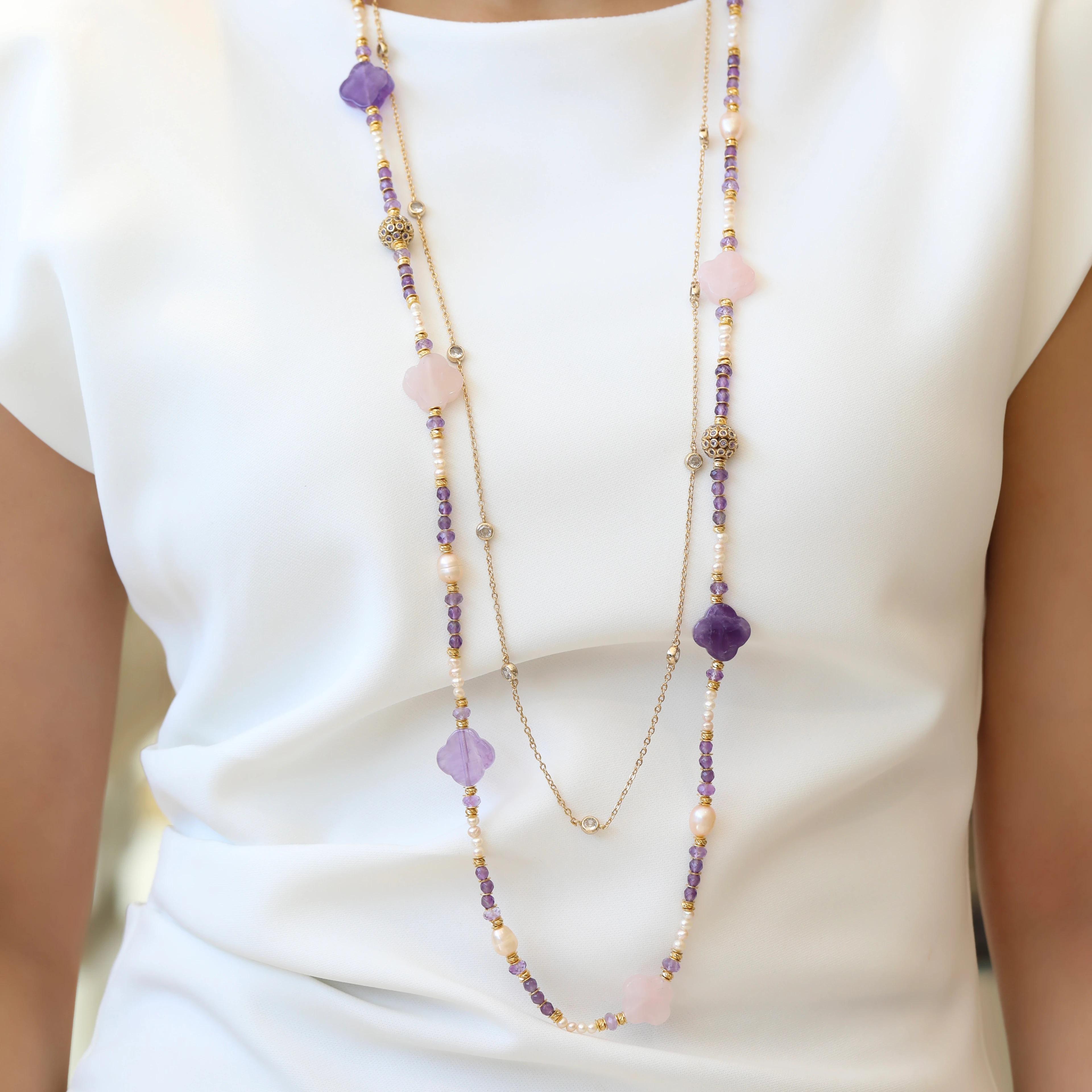 Amour Glow Ametist Kolye 