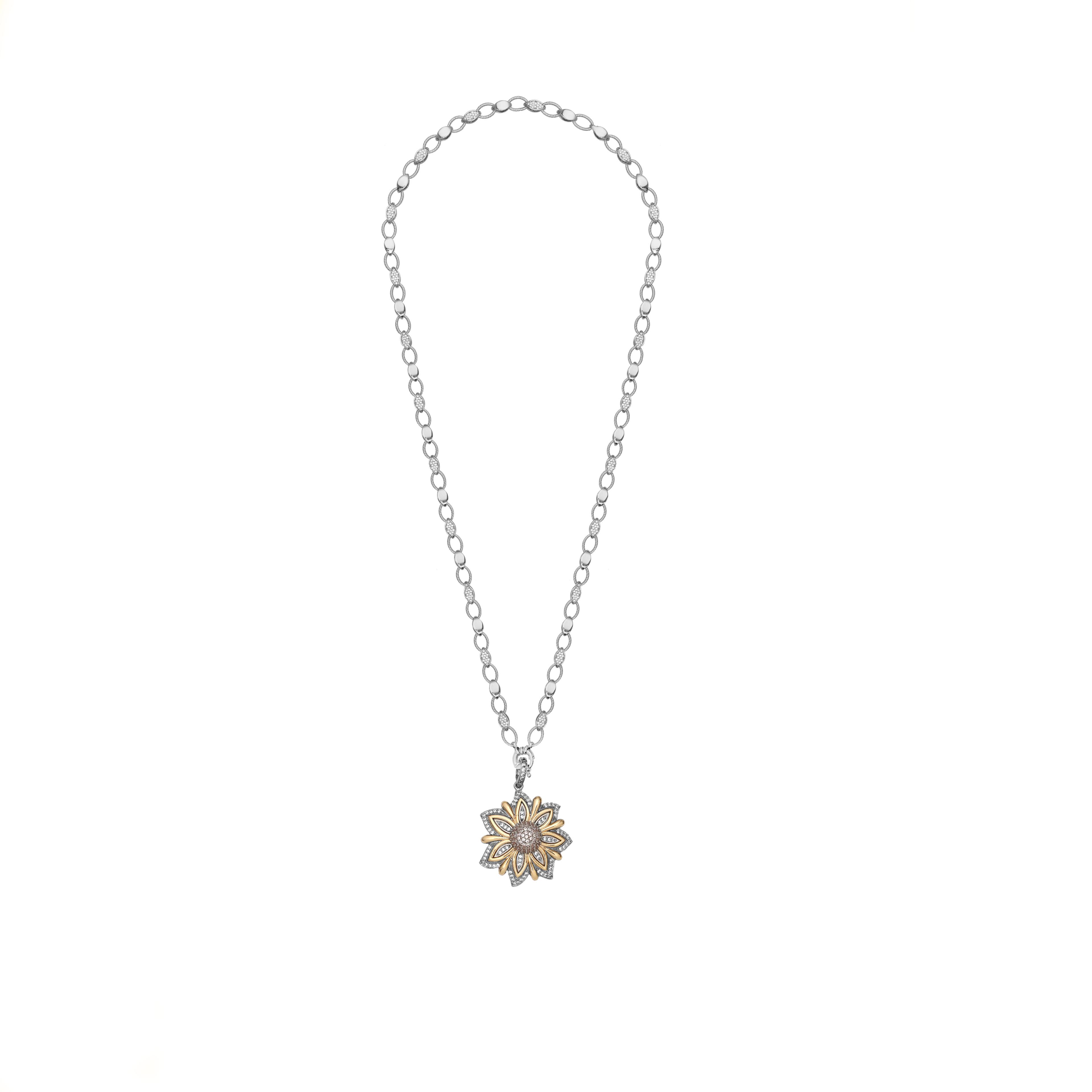 Lotus Ciceği Uçlu Zincir Kolye