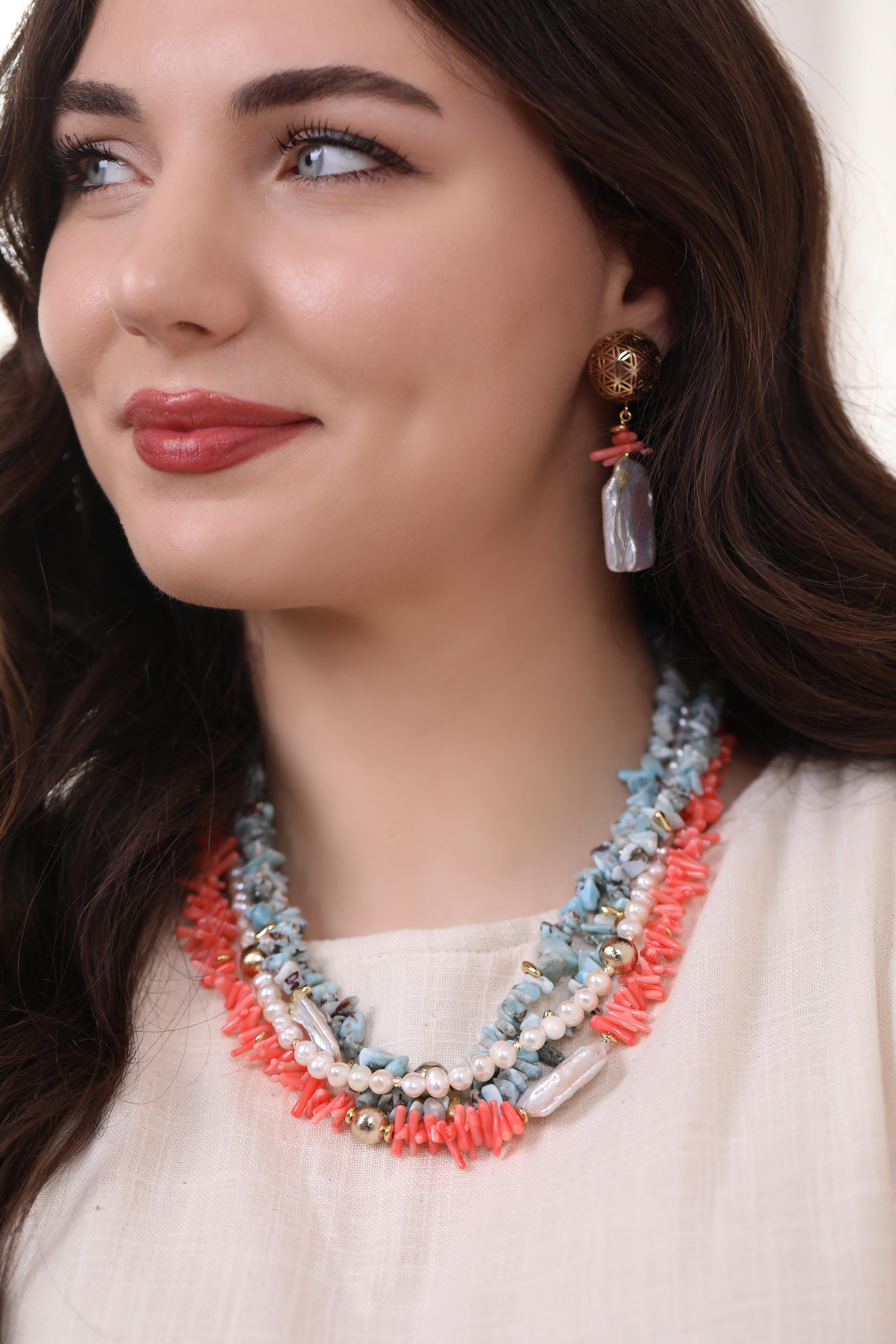 Larimar Mercan Kolye