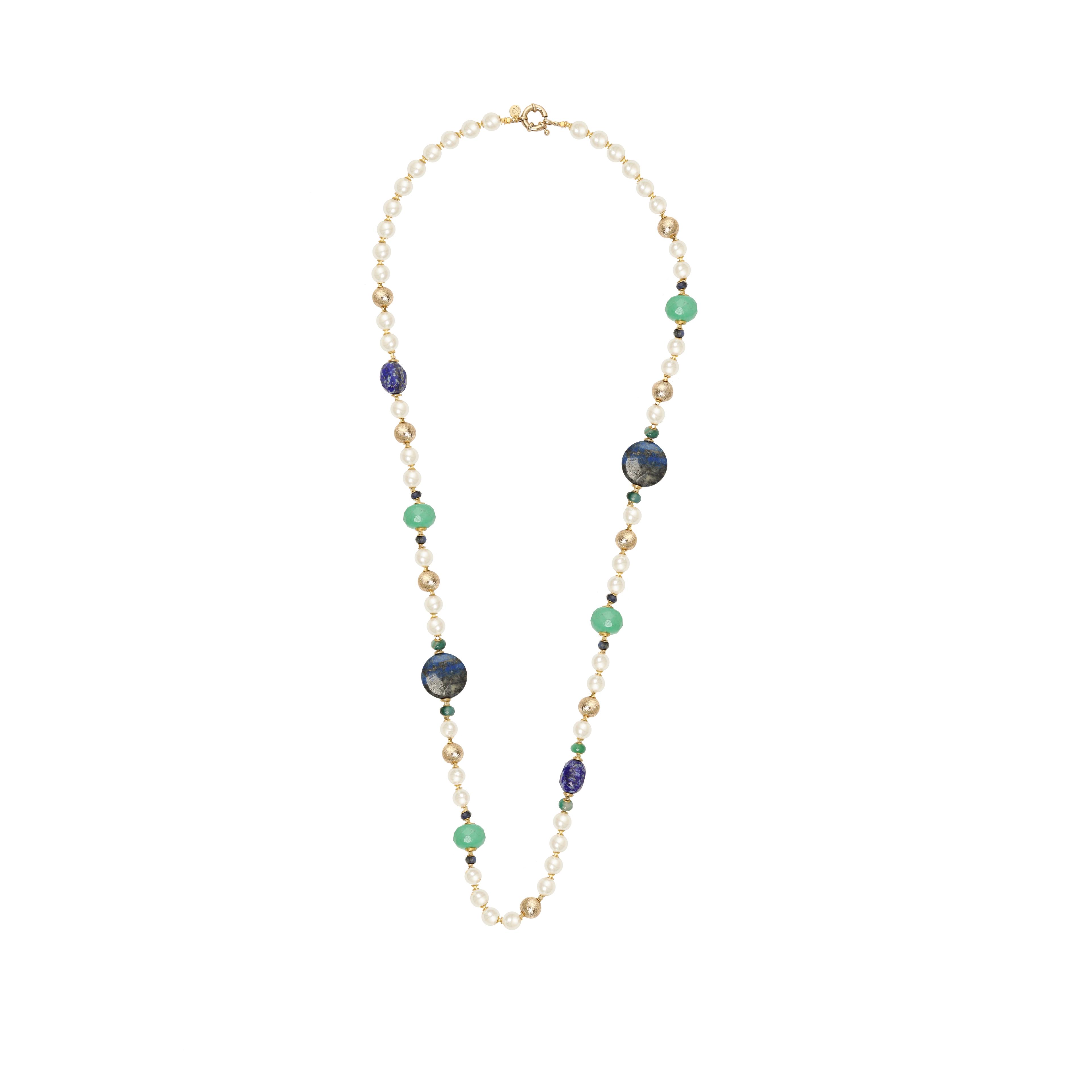 Lapis Lazuli Taşı İnci Kolye