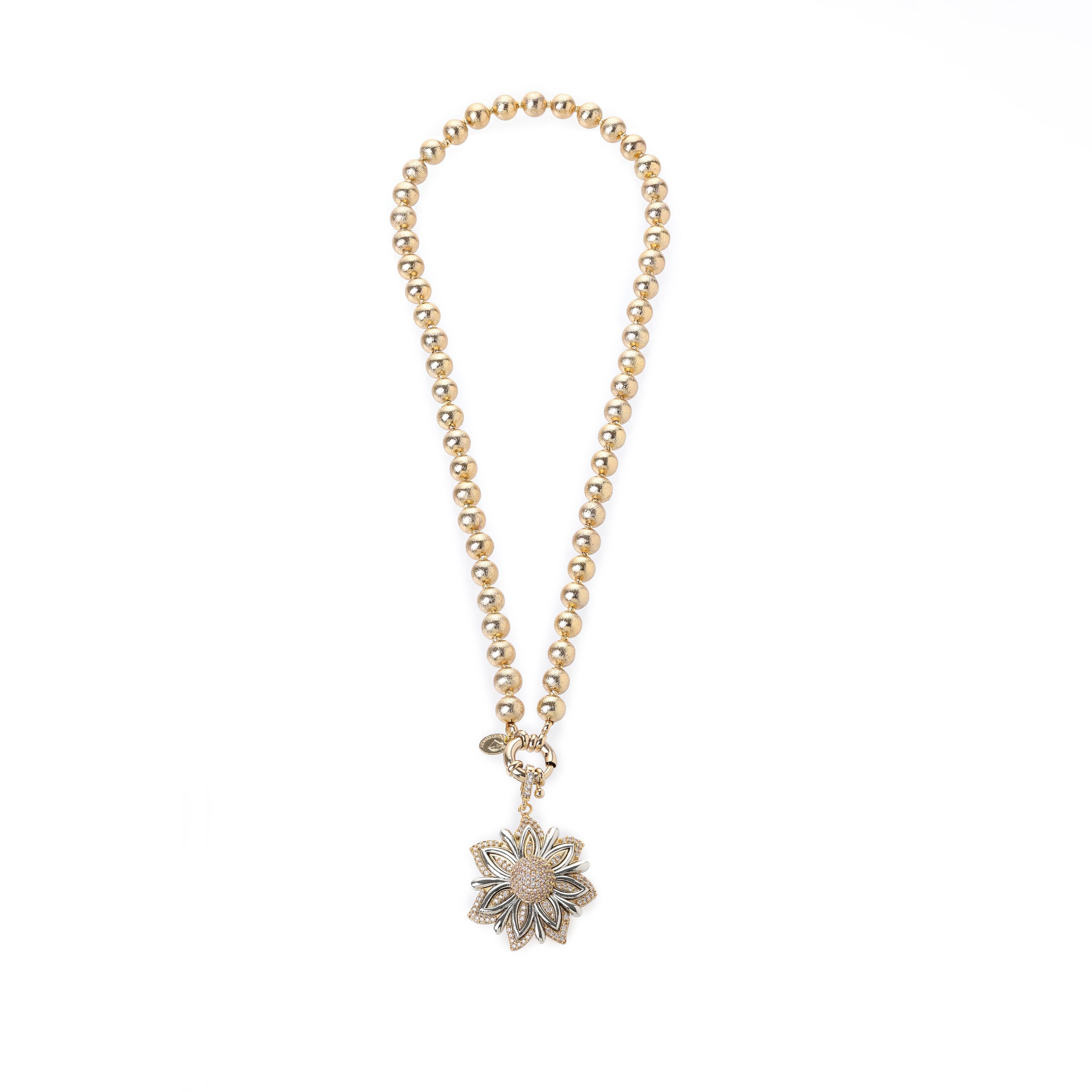 Lotus Uçlu Top Kolye