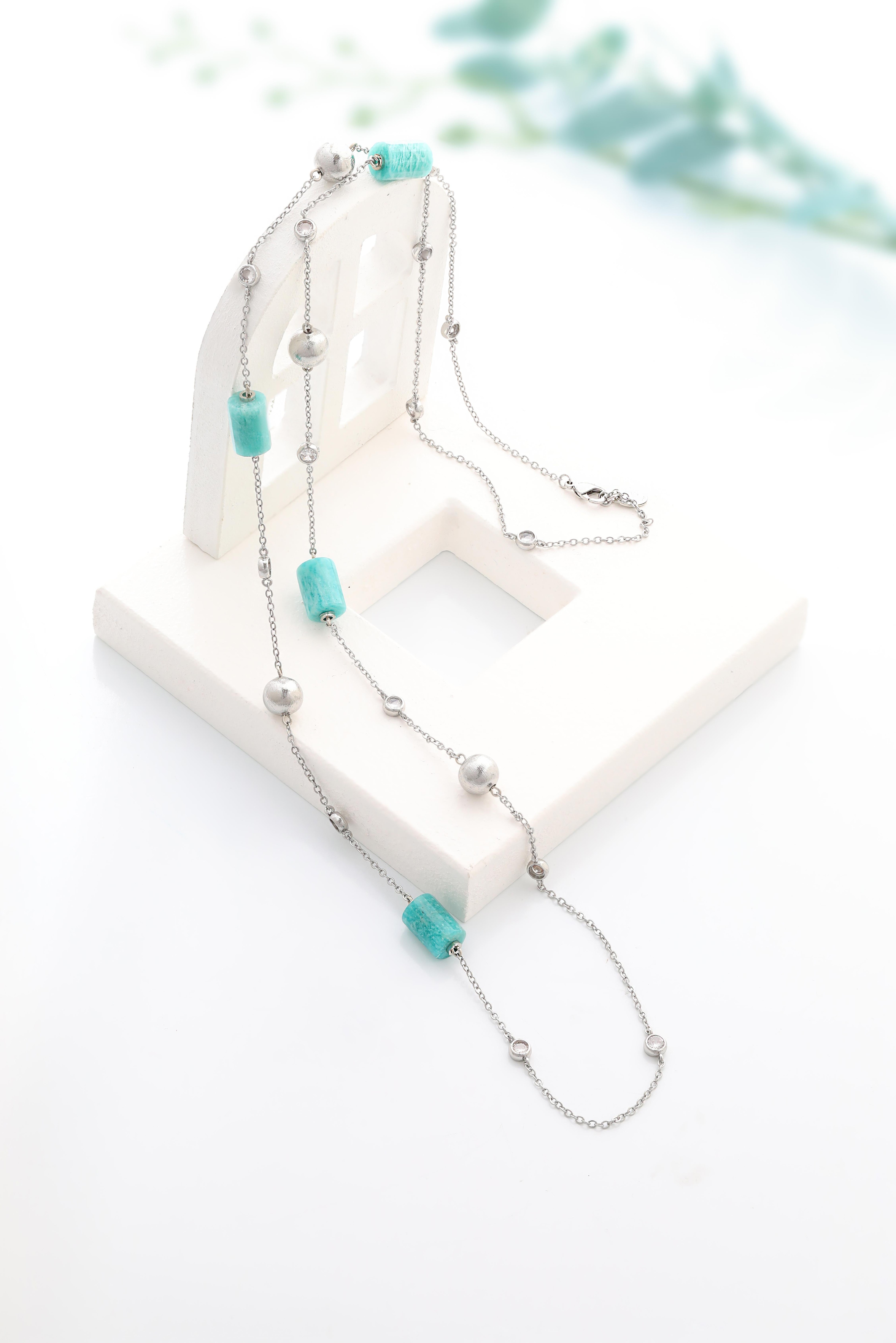 Amazonit Taşı Tiffany Kolye