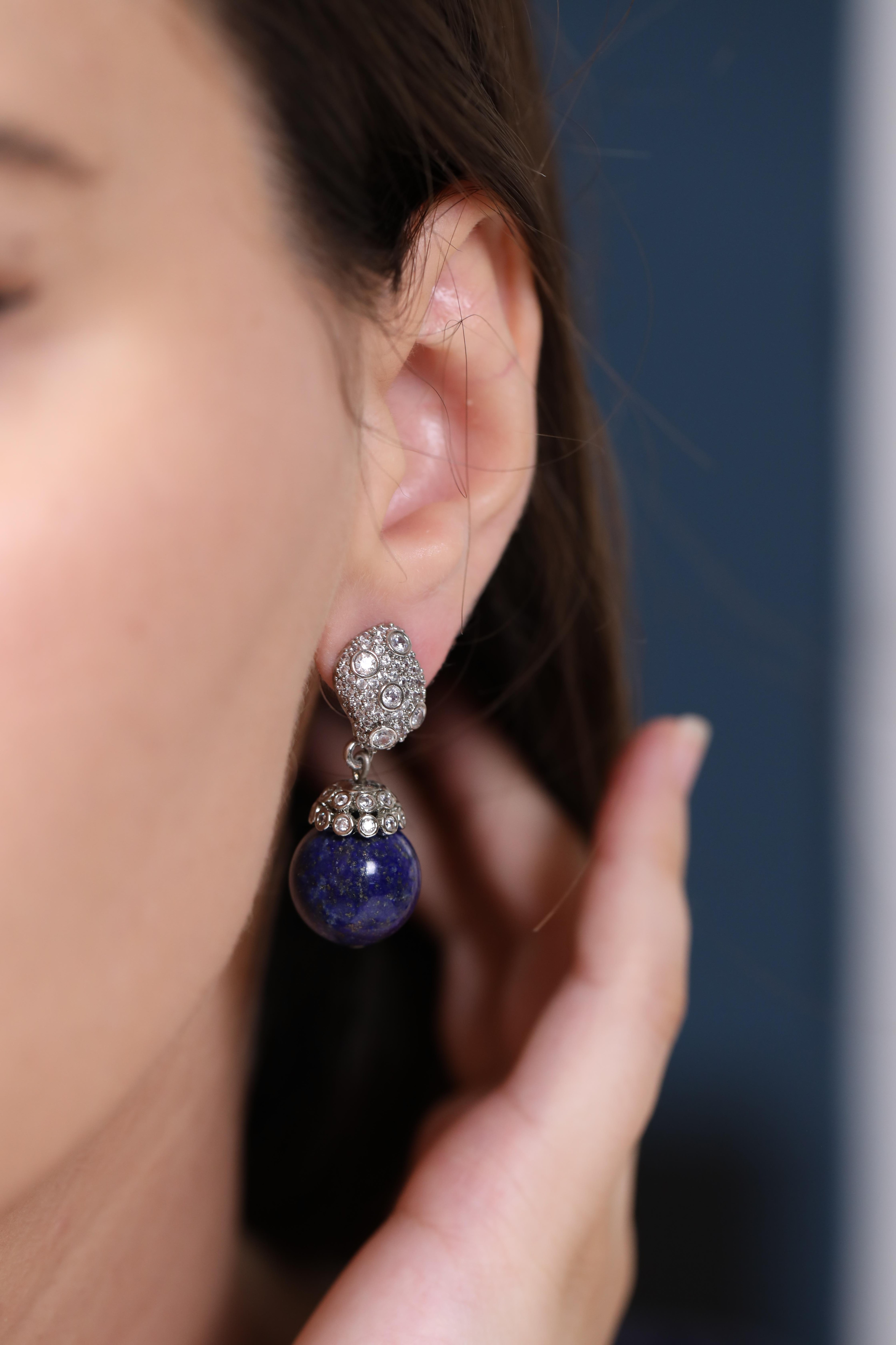 Lapis Platin Küpe
