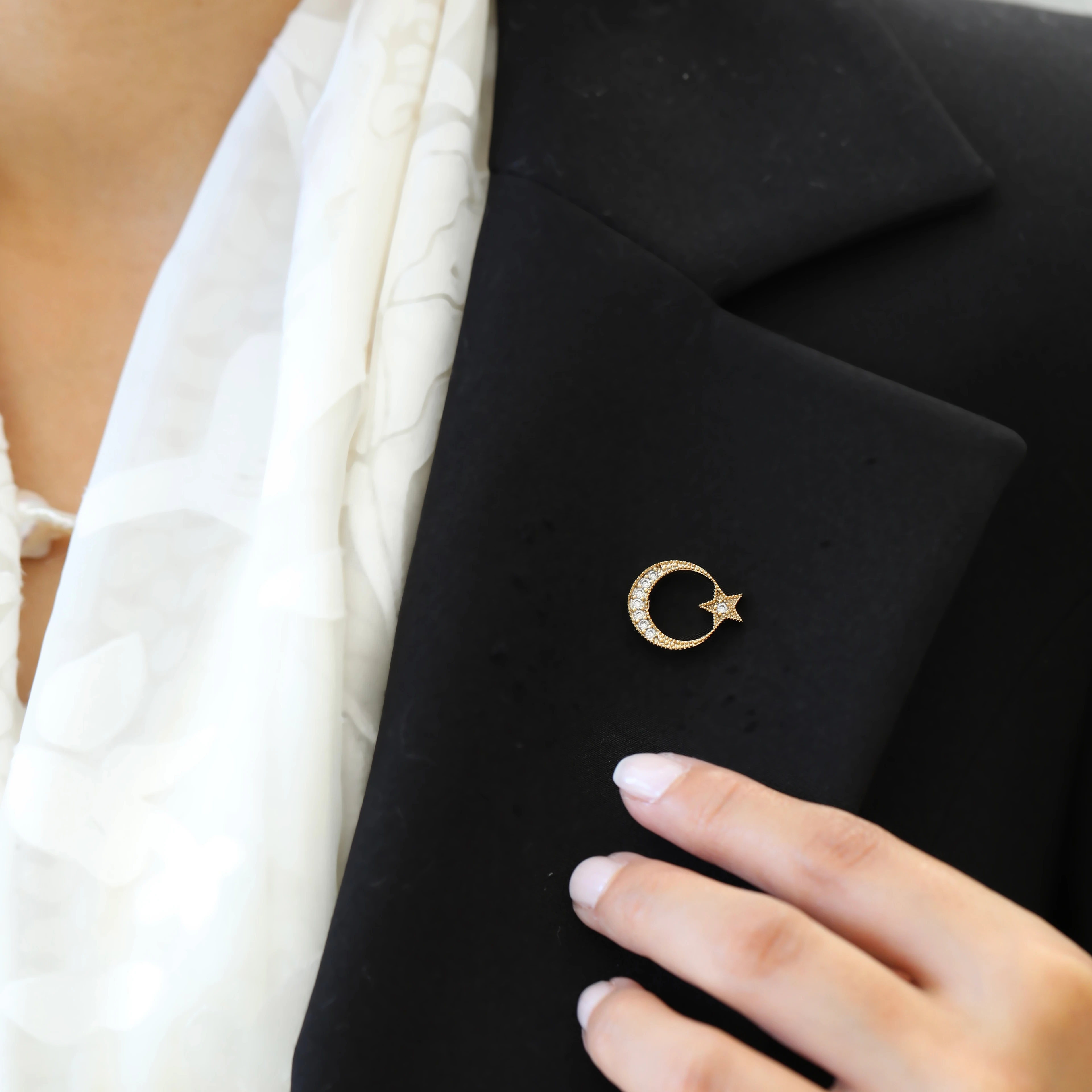 Mini Ay Yıldız Broş