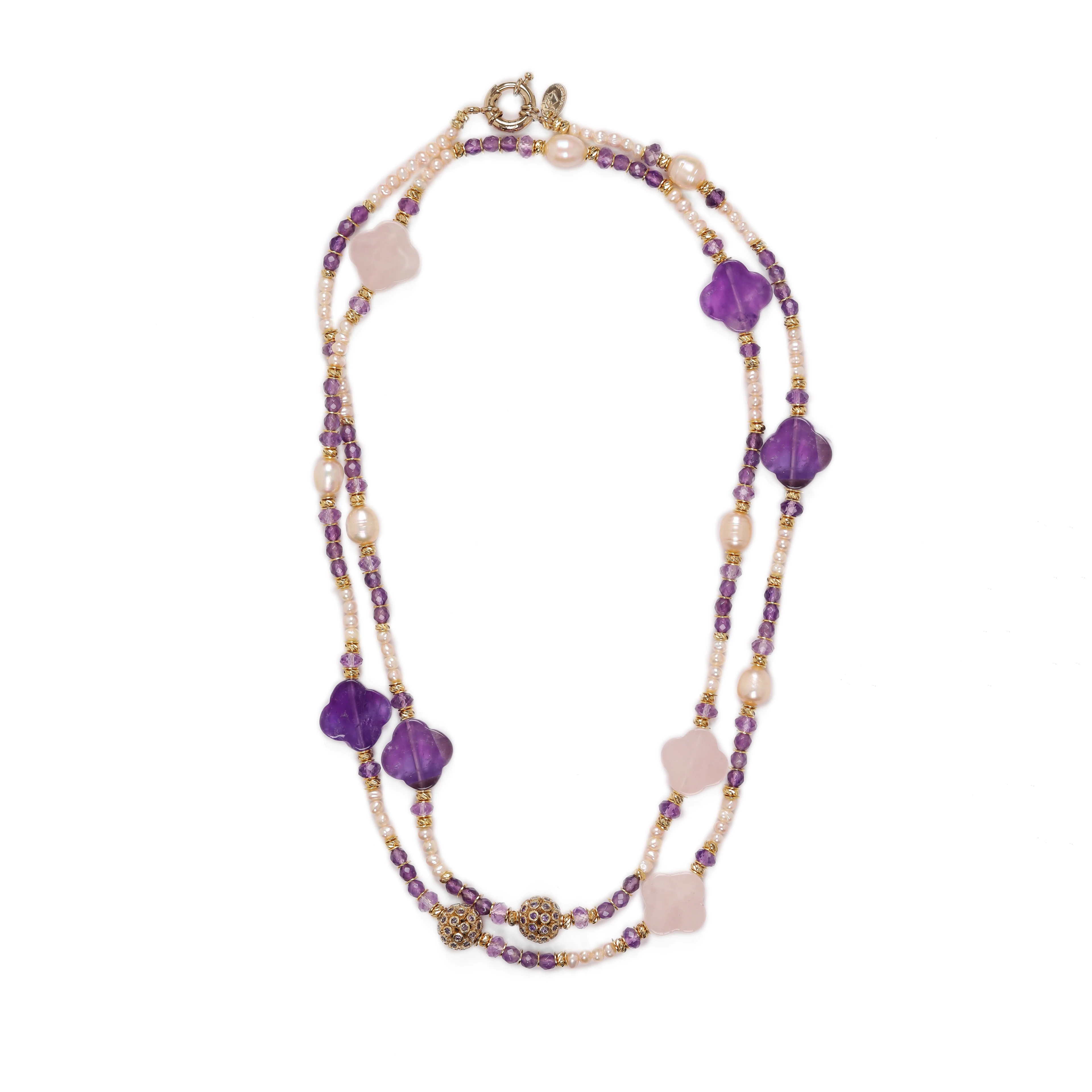 Amour Glow Ametist Kolye 