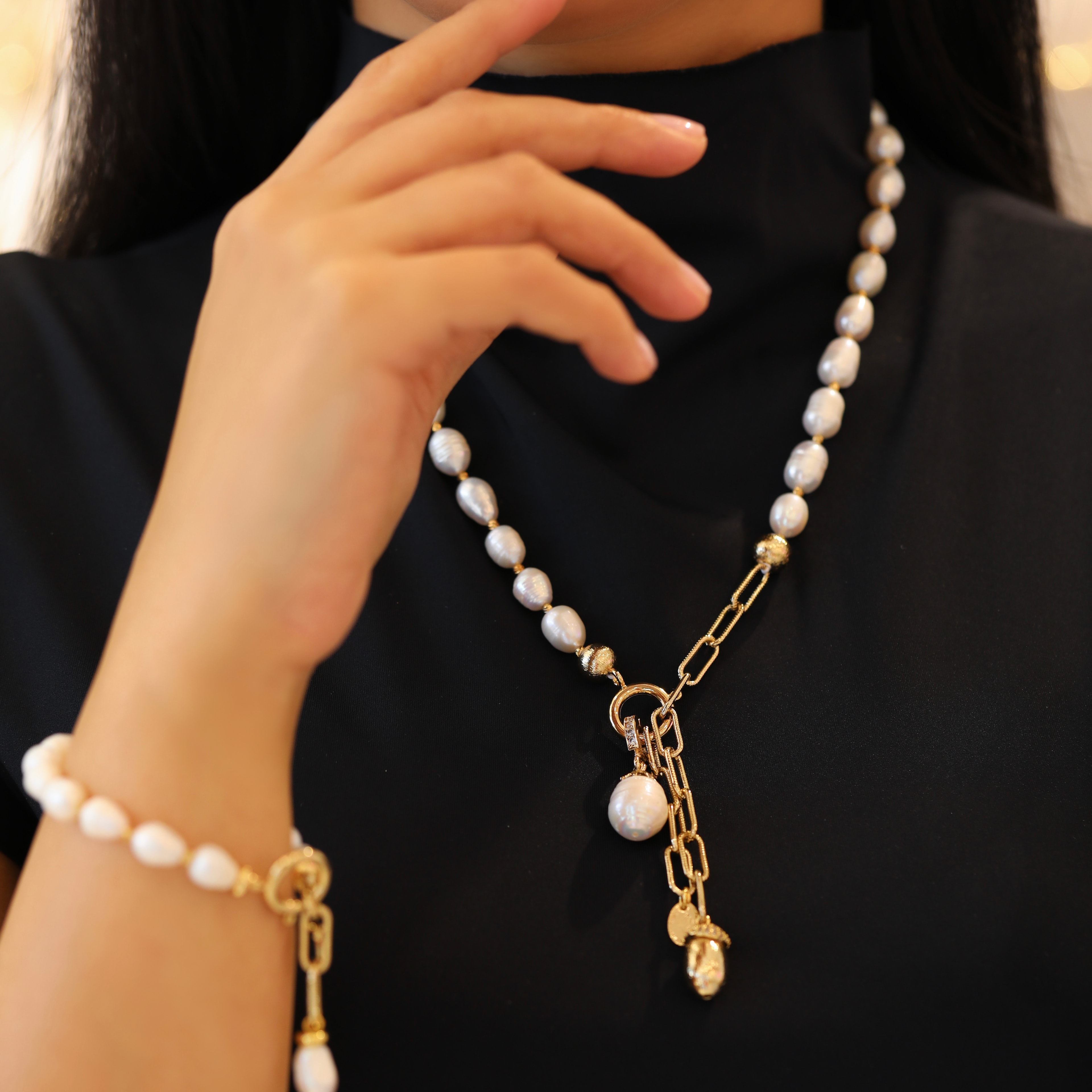 Goldline Pearl Kolye