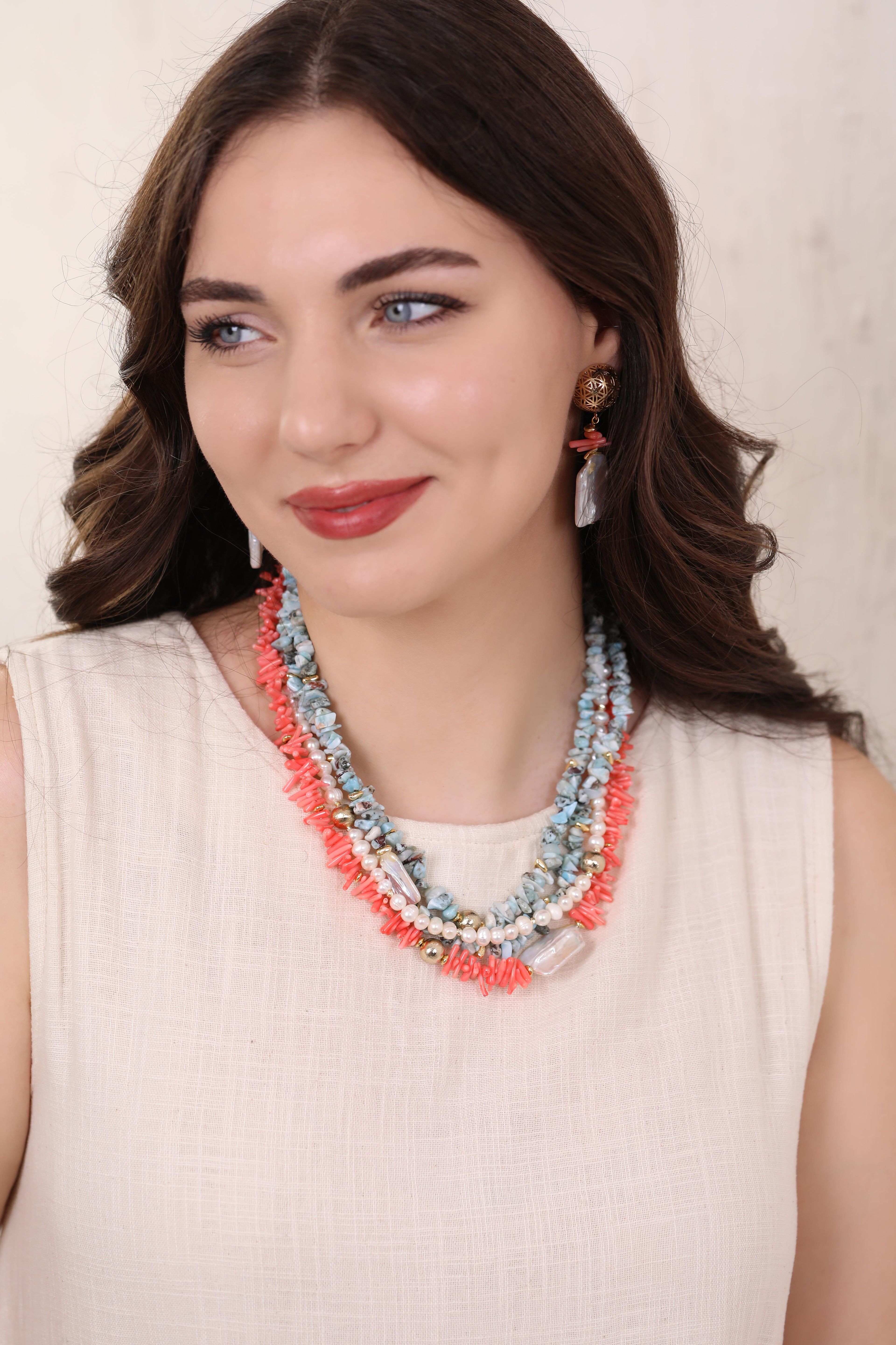 Larimar Mercan Kolye