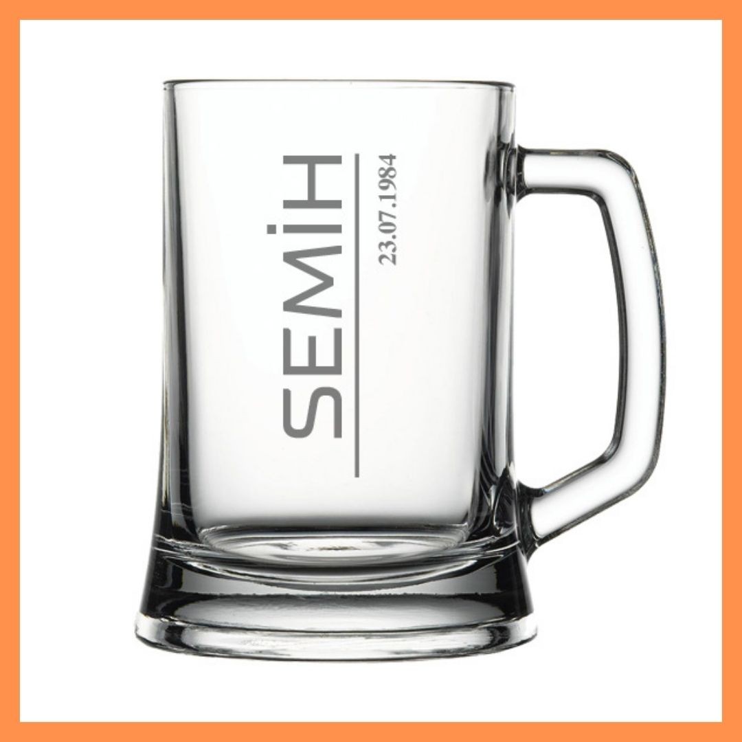 Beer Glass - Personalized - With Date - Gift