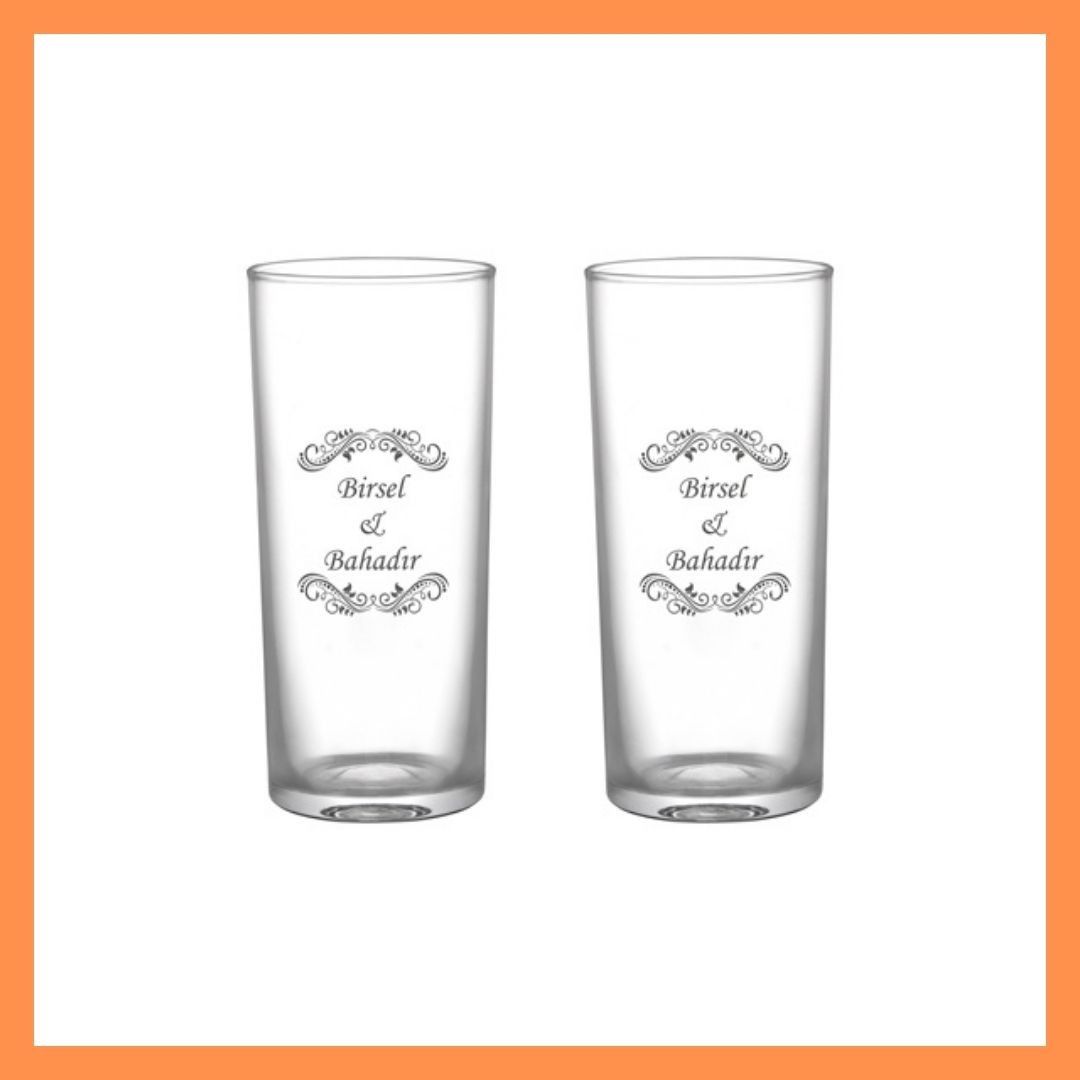 İkili Rakı Kadehi - Çiftlere Özel - İsme Özel Tasarım - Hediye