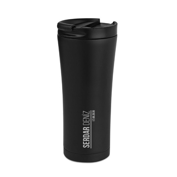 Matte Black Stainless Steel Thermos - Non-Slip Base - 500 ml - Personalized Gift