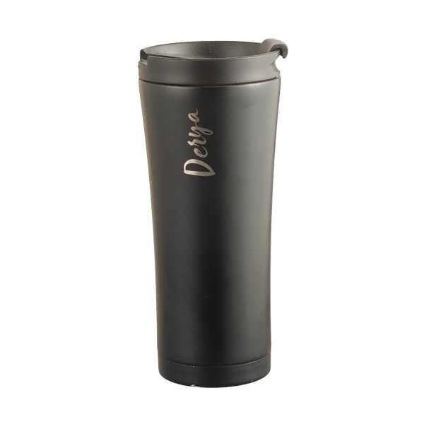 Matte Black Stainless Steel Thermos - Non-Slip Base - 500 ml - Personalized Gift