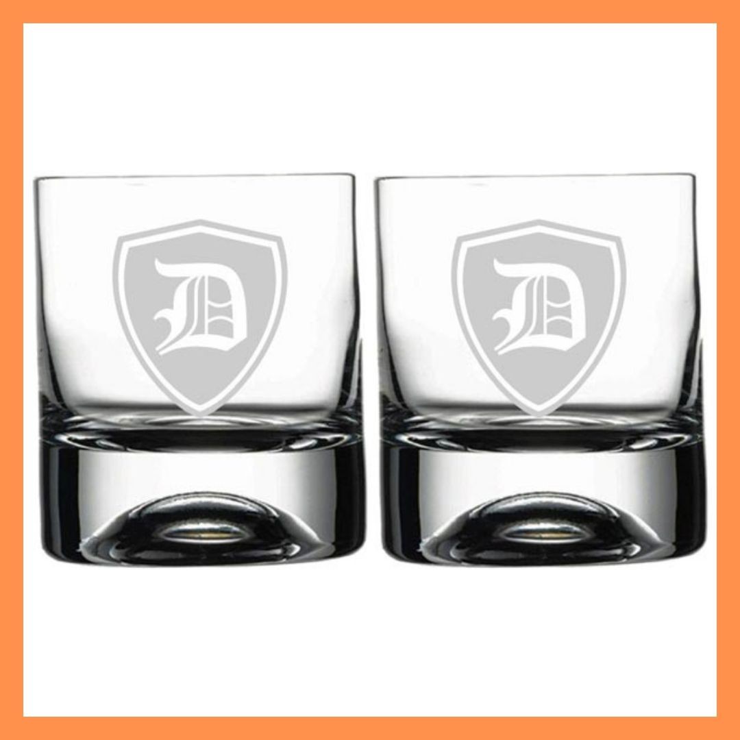 Double Whiskey Glass - Custom Designed with Coat of Arms Pattern