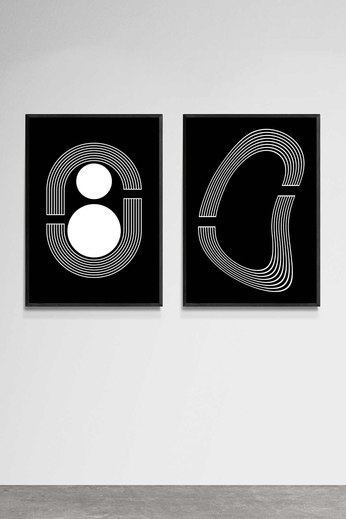 Abstract Siyah İkili Set