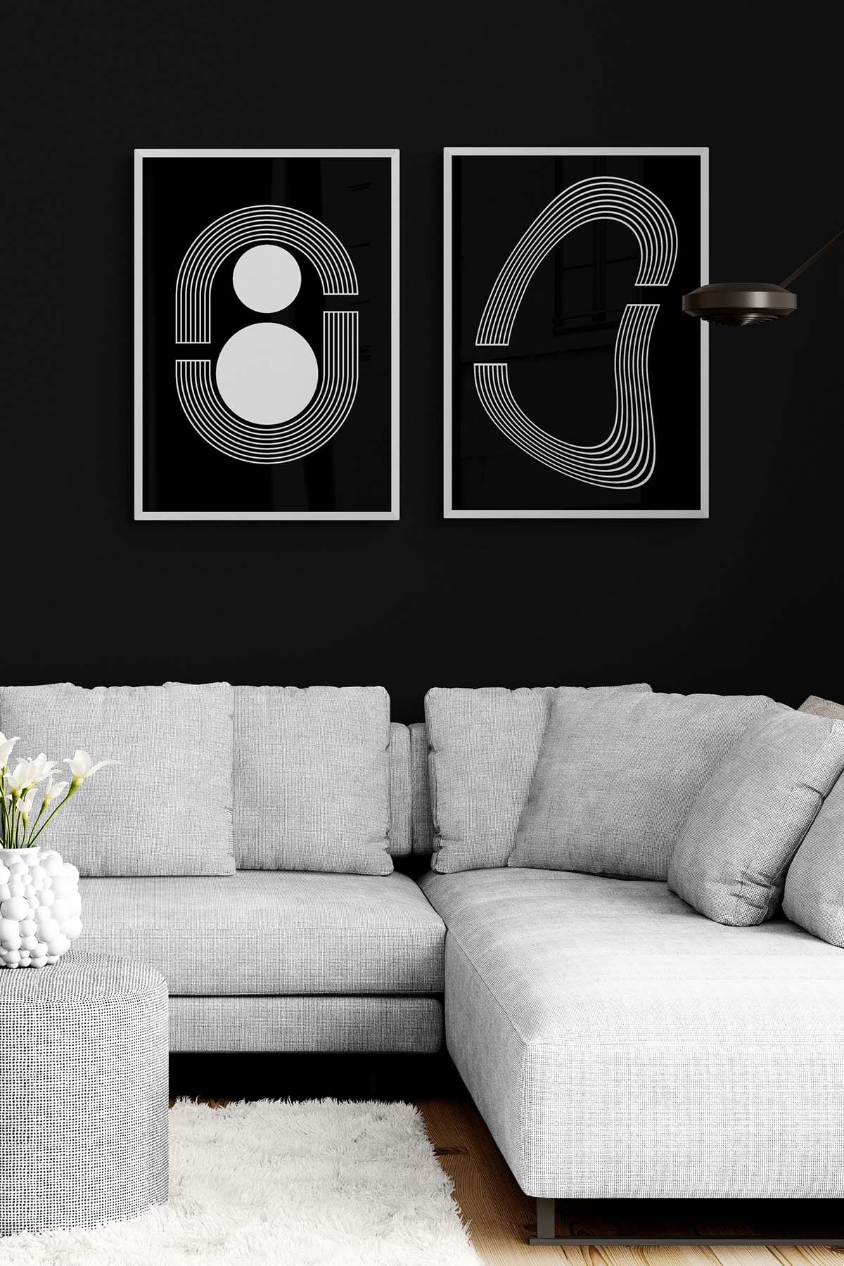 Abstract Siyah İkili Set