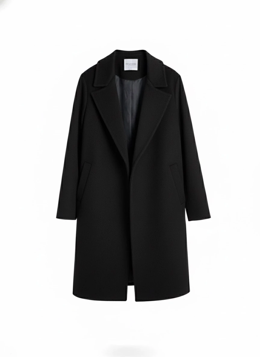 Oversize Kaşe kaban - Siyah