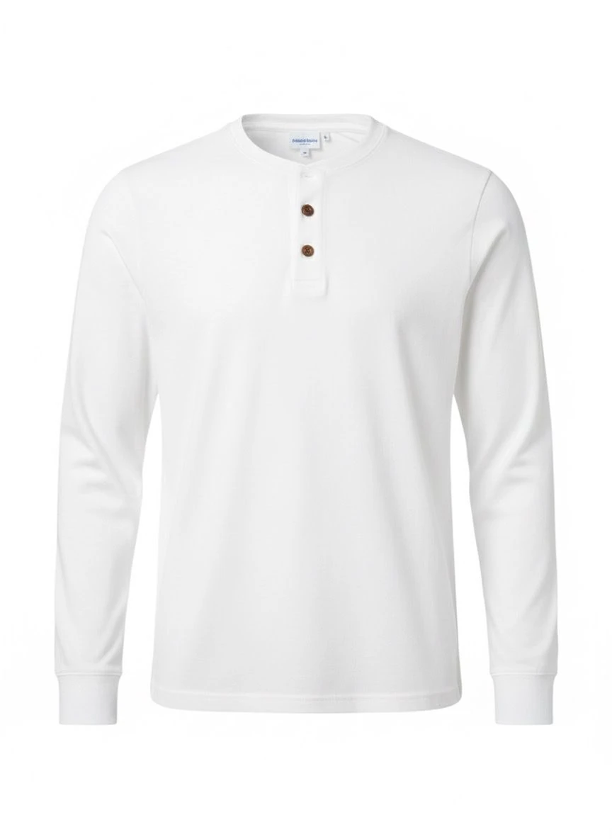 Basic düğmeli sweatshirt - Beyaz