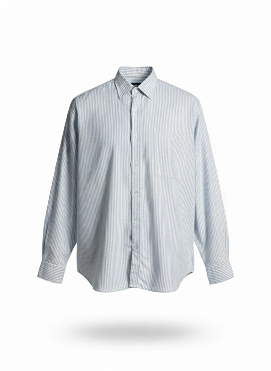 Giesto mavi şeritli oversize gömlek