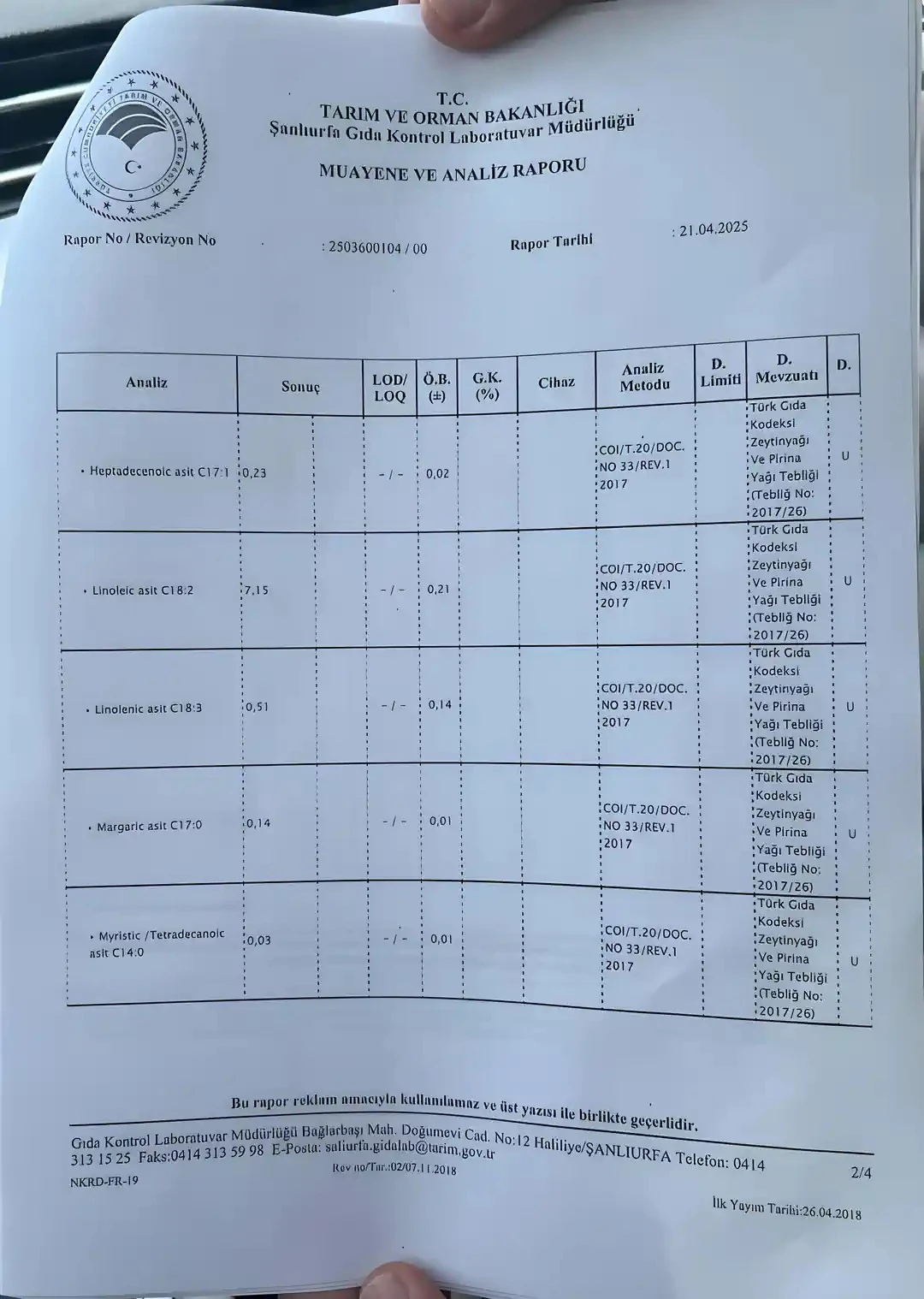 Soğuk Sıkım Sızma Zeytinyağı 0.5 Lt.