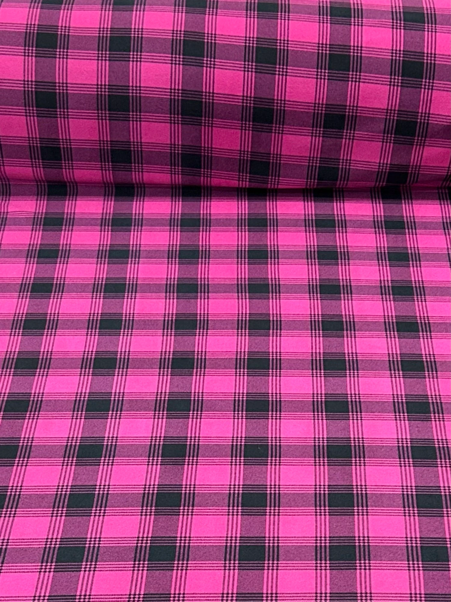 Ekose Desenli Mikro Süet Penye Kumaş