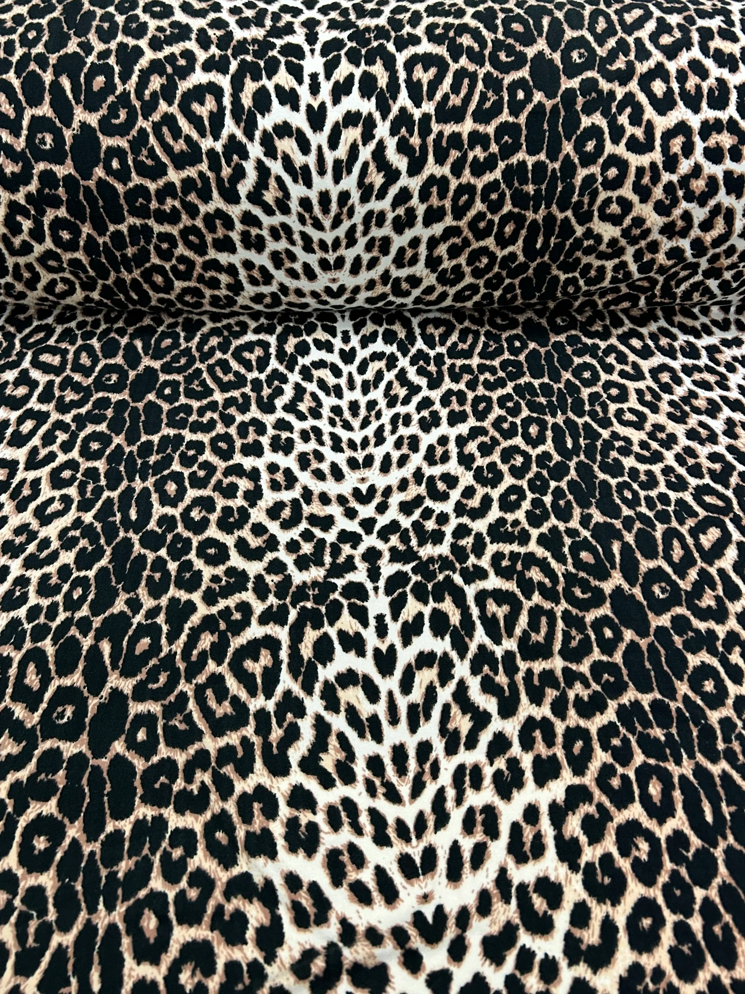 Leopar Desenli Mikro Süet Penye Kumaş - Klasik Leopar