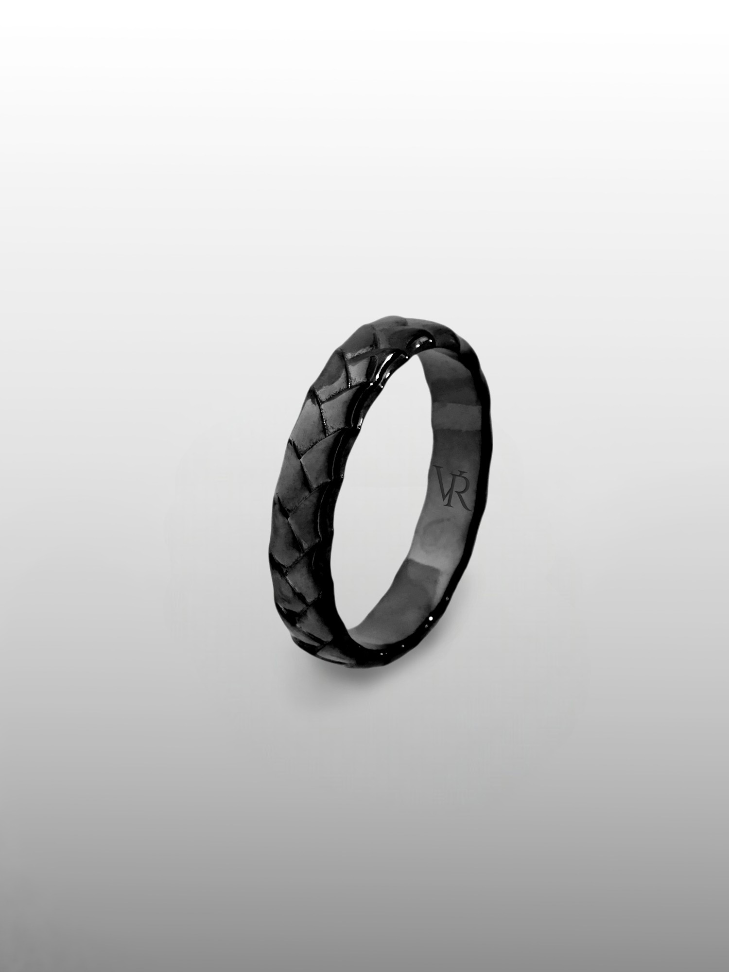 Dragon Scale Motif Band Ring