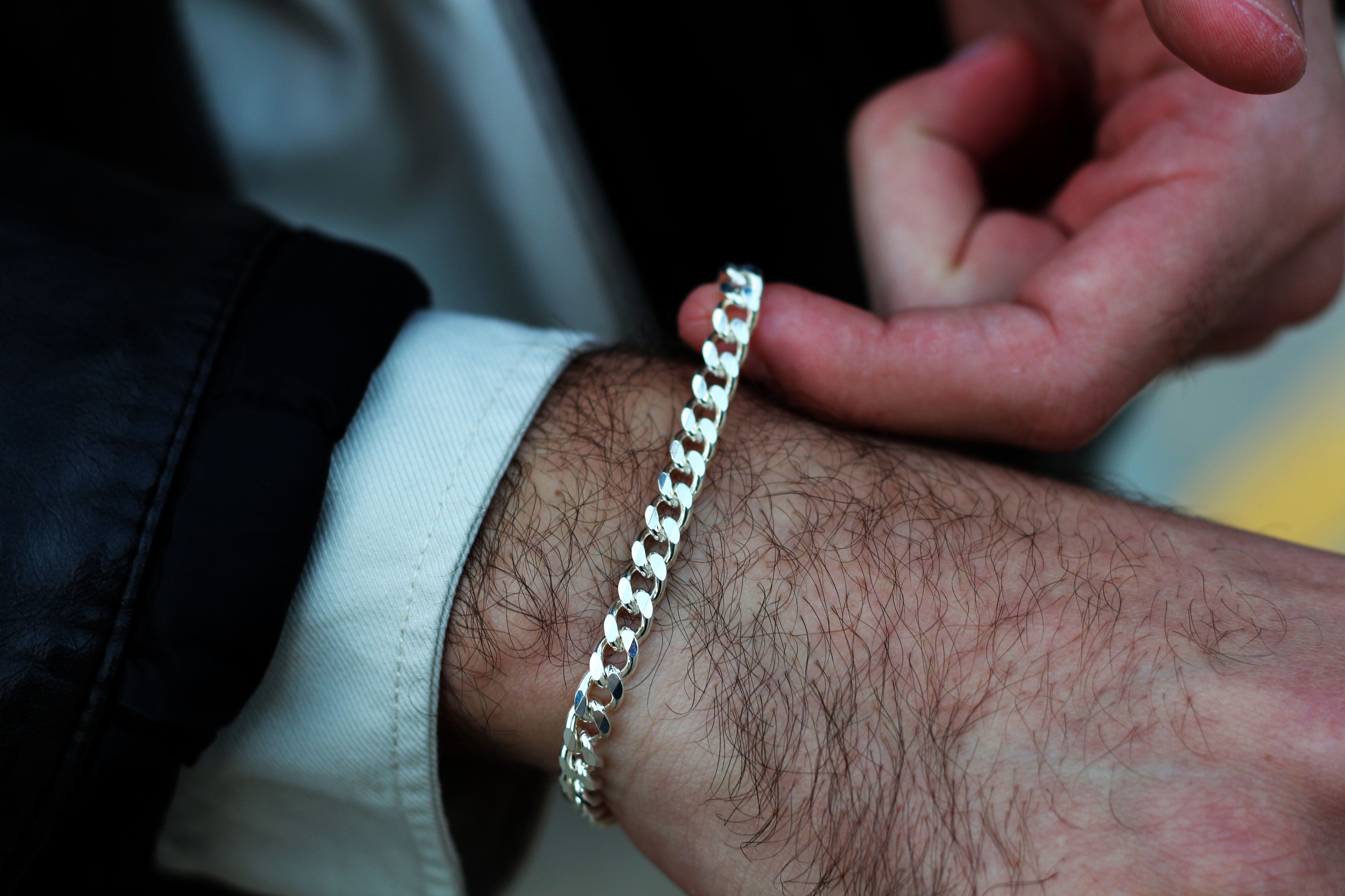 Curb Cuban Link Chain Bracelet in Sterling Silver